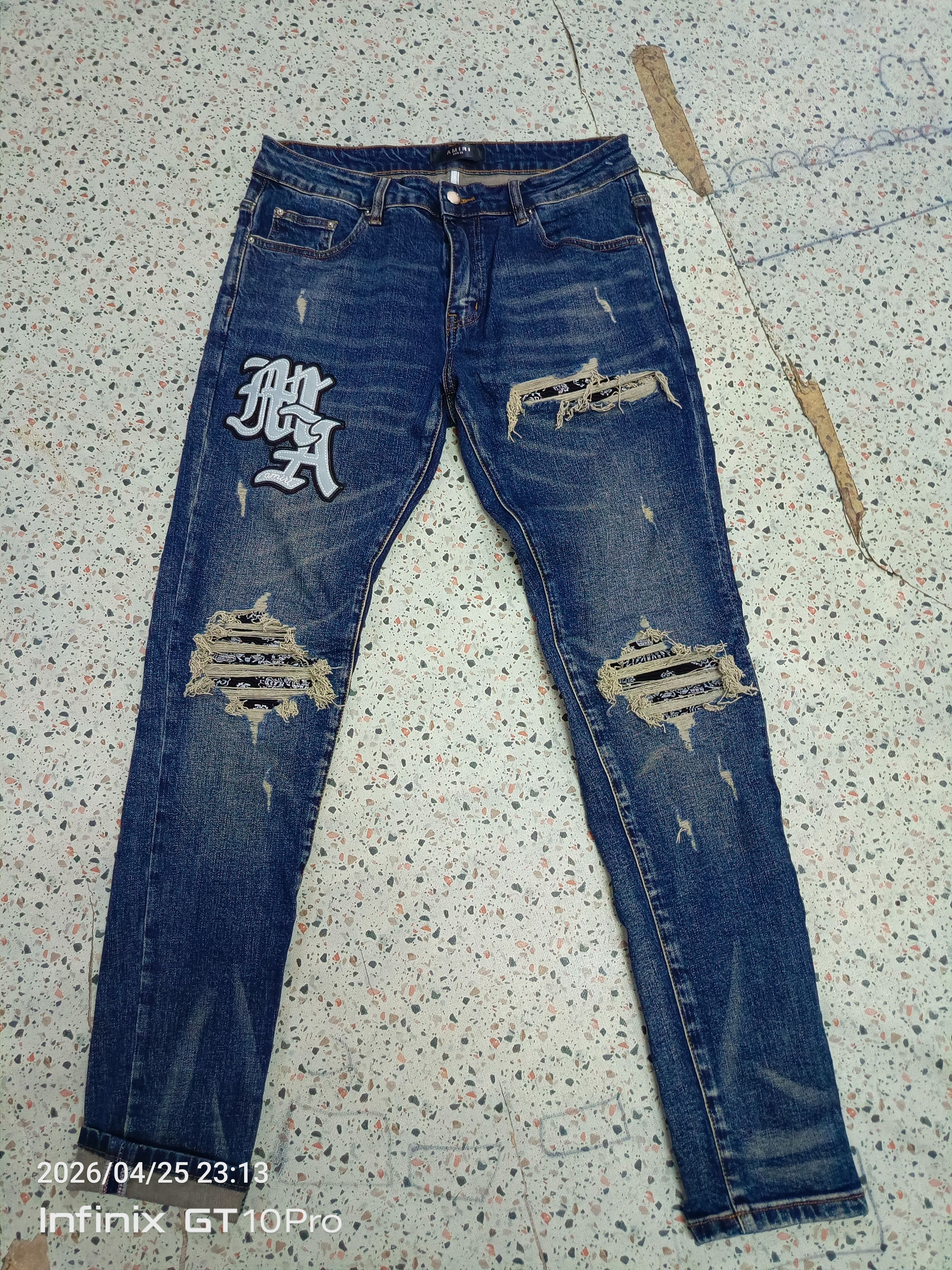 Vintage Amiri Leather Stitch Logo Jeans Size 32 Size US 32 / EU 48 - 1 Thumbnail