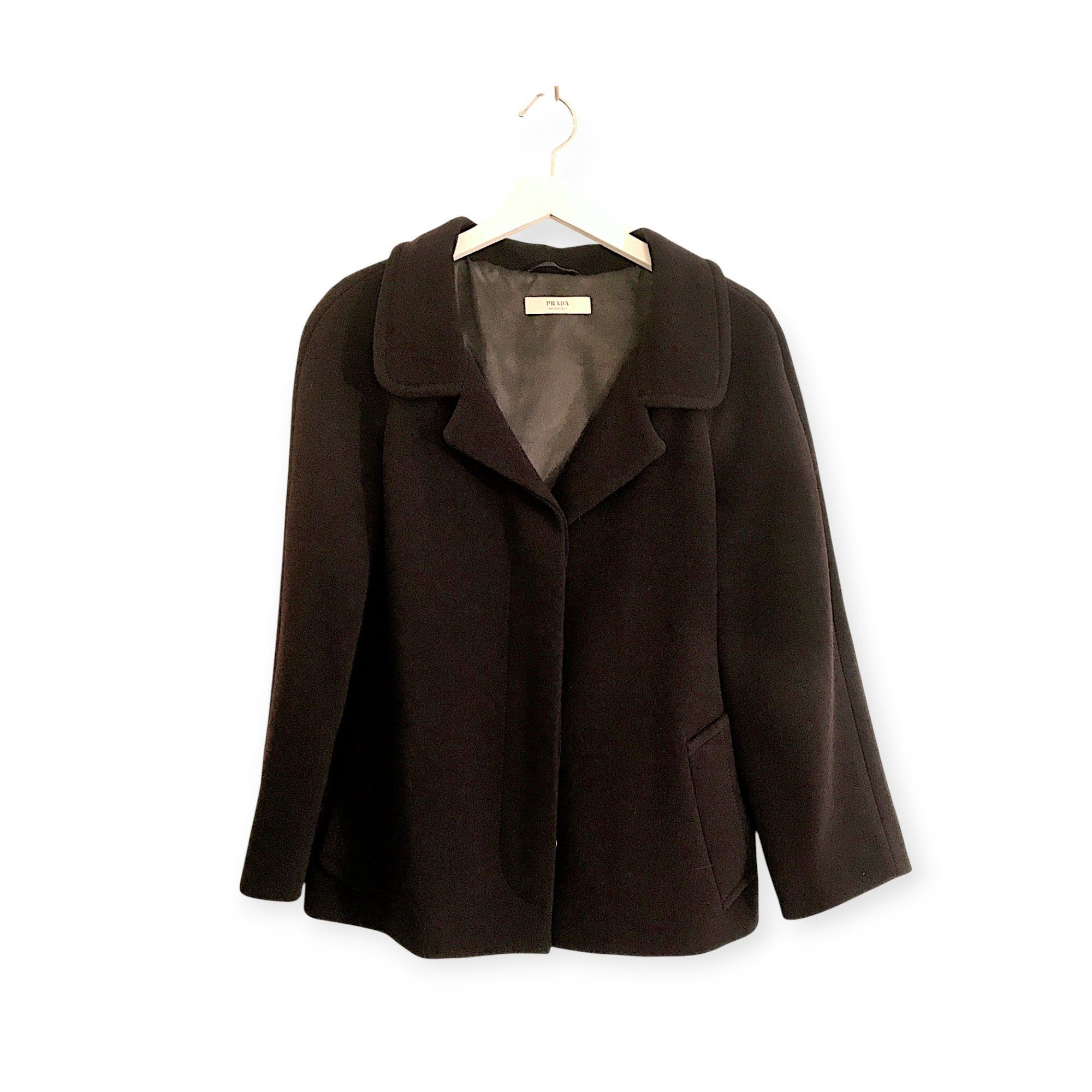 Prada Prada Wool Blend Swing Coat Jacket IT44 Burgundy Brown Made Size M / US 6-8 / IT 42-44 - 1 Thumbnail
