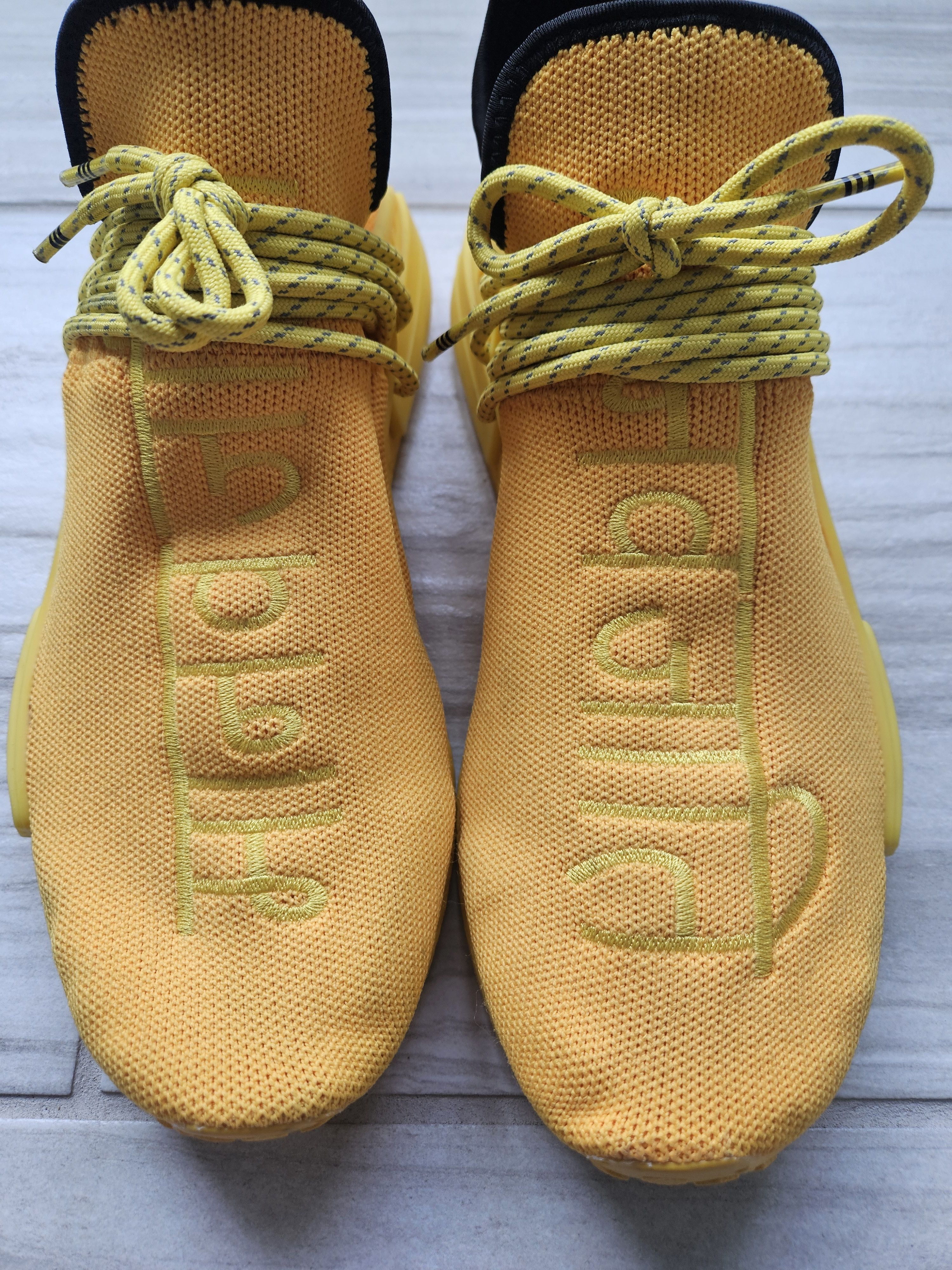 Adidas × Pharrell NMD Human Race Yellow Hindi Pack Sneakers Size US 11 / EU 44 - 2 Thumbnail
