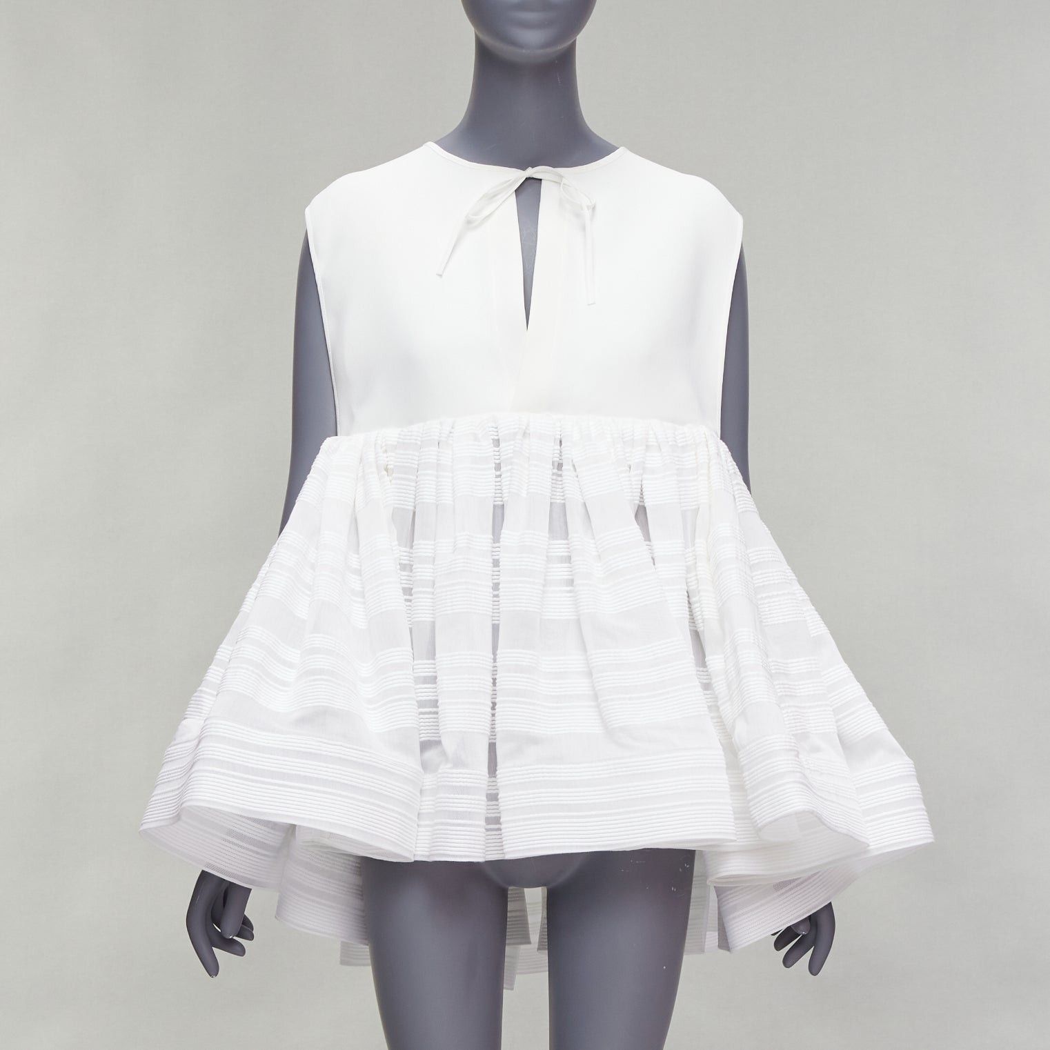 Maticevski MATICEVSKI 2022 Escapism white stiff tulle trim voluminous peplum top AUS10 M Size M / US 6-8 / IT 42-44 - 1 Thumbnail
