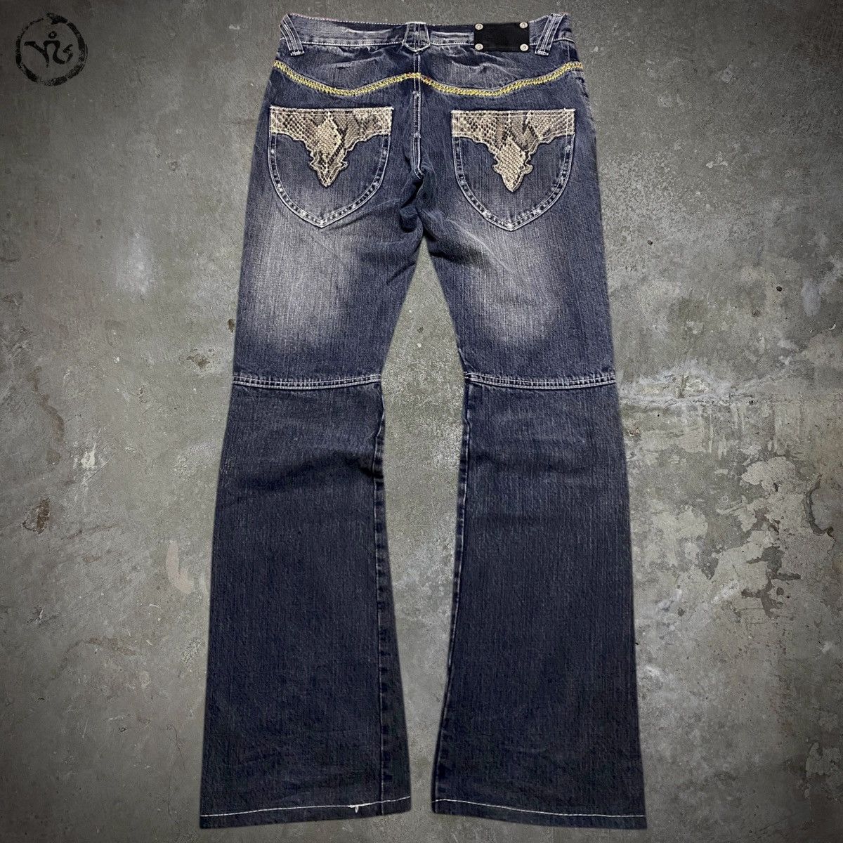 Tornado Mart style Python Flared Denim