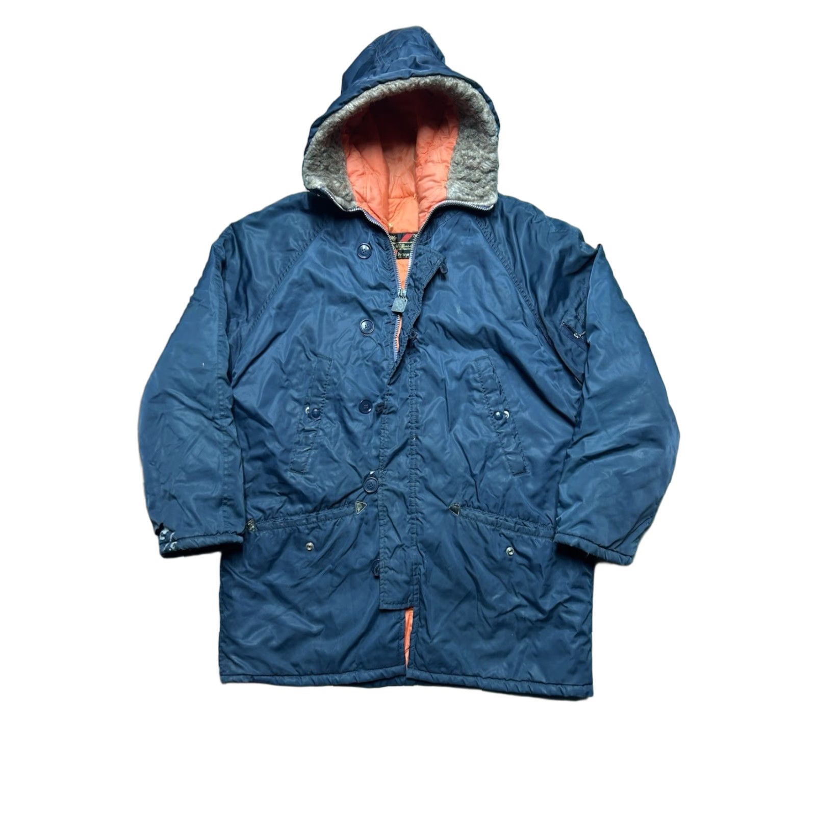 Sears VINTAGE Sears parka jacket N-3B style snorkel puffer coat blue XL tall Men Jacket Size US XL / EU 56 / 4 - 1 Thumbnail