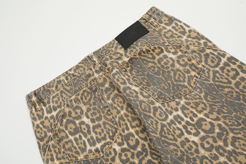 Japanese Brand × Jean American leopard retro street casual loose men's jeans Size US 32 / EU 48 - 6 Thumbnail
