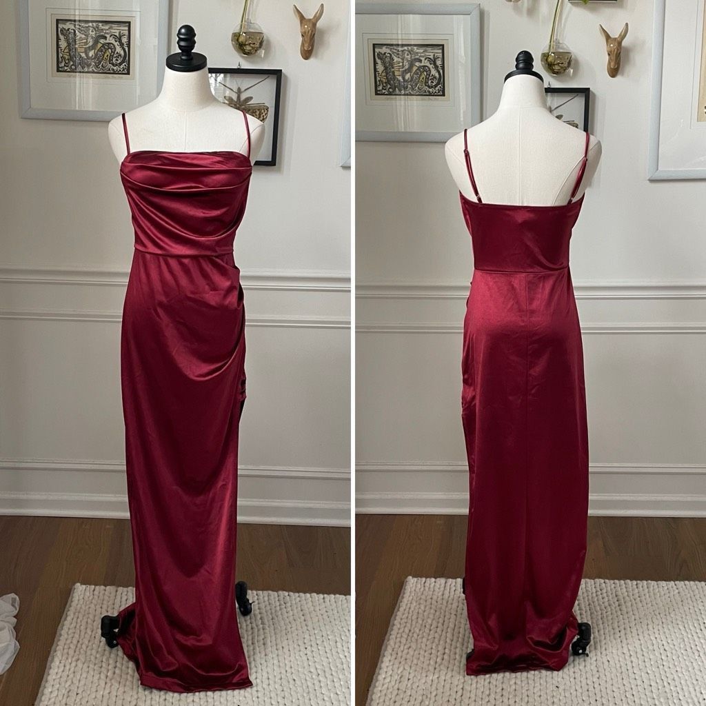 Windsor burgundy popular long silk dress