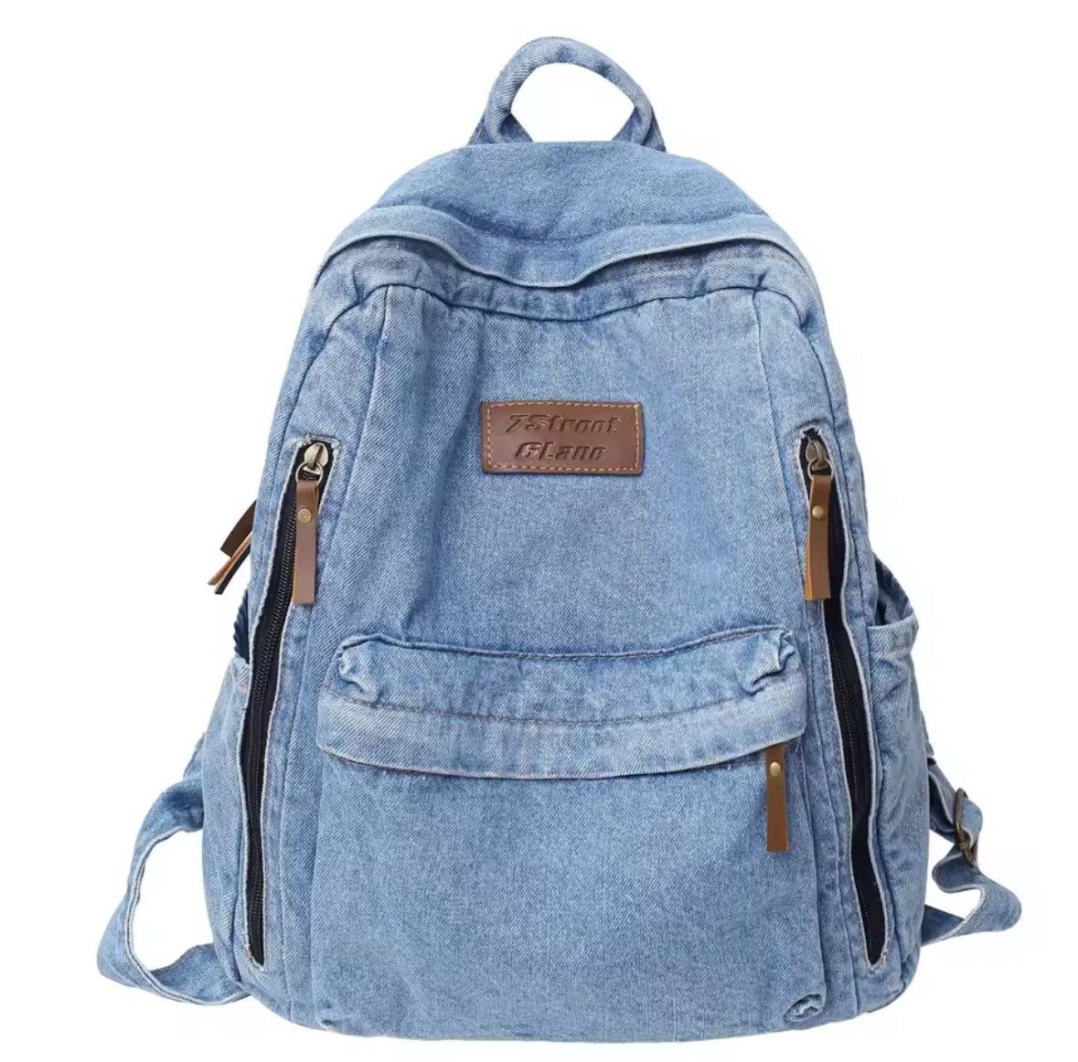 Japanese Brand Denim Fashion Backpacks for School Trend Student Jeans Bag Size ONE SIZE - 5 Thumbnail