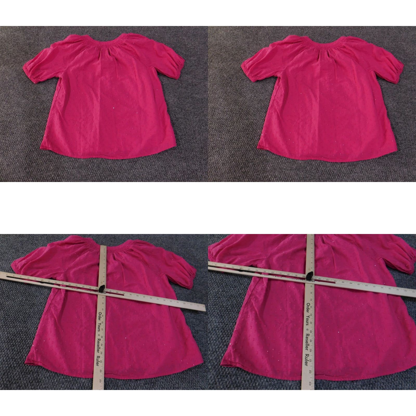Vintage Crown & Ivy Blouse Womens Small Pink Swiss Dot Lined Short Sleeve Puff Sleeve V-Neck Embroidered Bodice Boho Peasant Size S / US 4 / IT 40 - 9 Thumbnail