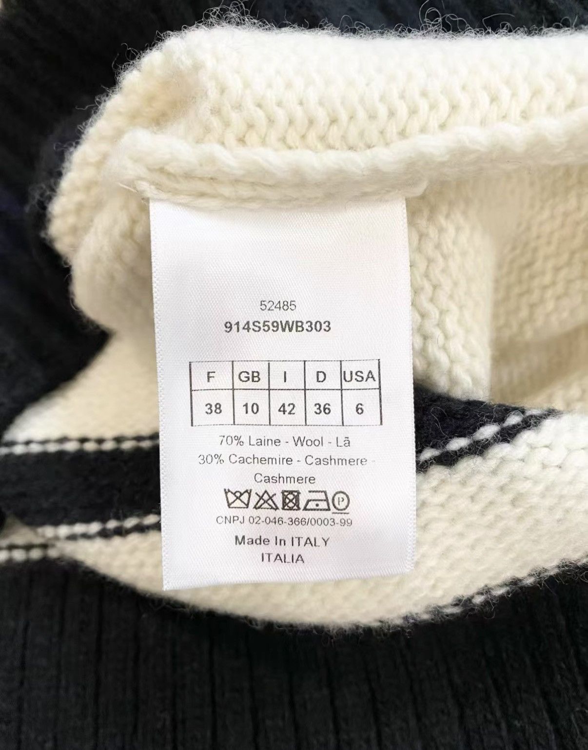 Dior Dior F38 Black & White Color Block Logo Sweater J33 Size XS / US 0-2 / IT 36-38 - 6 Thumbnail