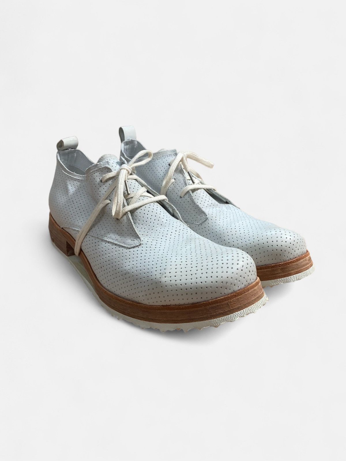 image of Boris Bidjan Saberi - 1.1 Ss22 Wood Shoes in White, Men's (Size 11)