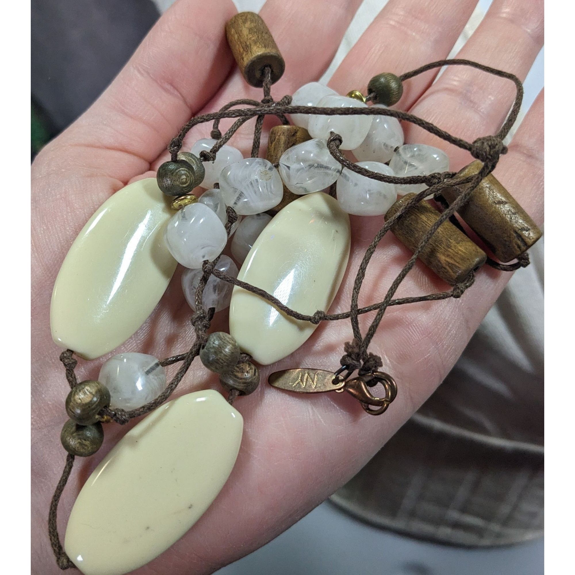 Other NY Hippie Bohemian Gemstone Wood And Acrylic Station Necklac Size ONE SIZE - 4 Thumbnail