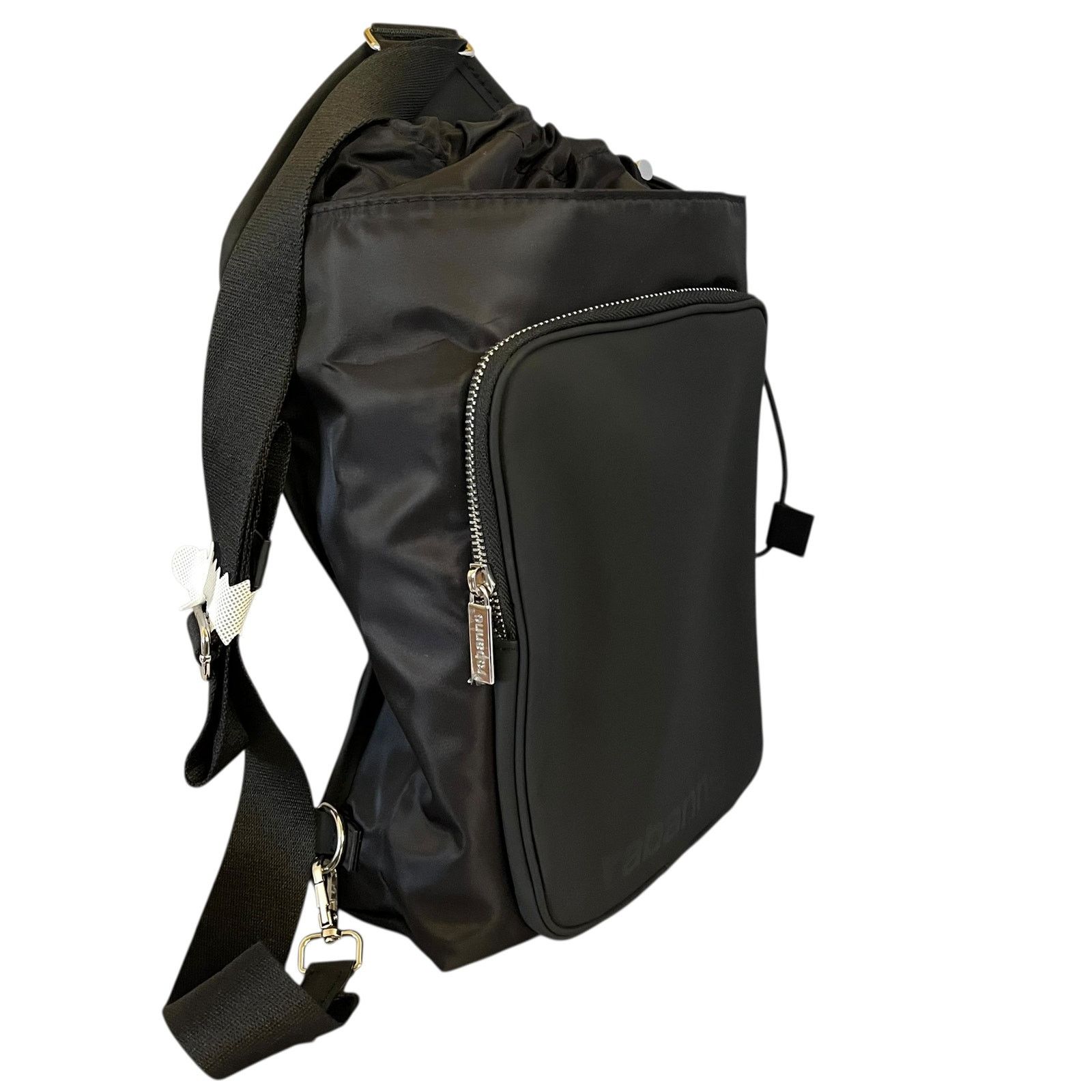 Paco Rabanne New! Rabanne Black Drawstring Sling Bag Strap Backpack Size ONE SIZE - 4 Thumbnail