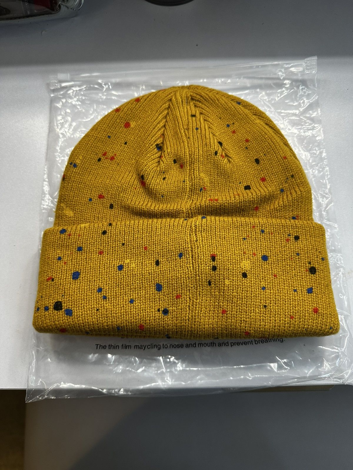 Carhartt CUSTOM carhartt beanie black w/ paint splattered brand new Size ONE SIZE - 2 Thumbnail