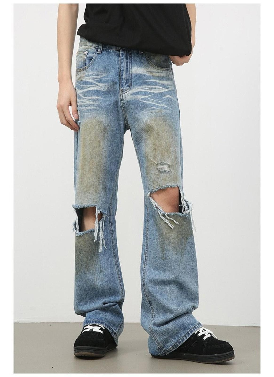 Vintage Distressed Denim Jeans, Ripped Jeans Size US 30 / EU 46 - 7 Thumbnail