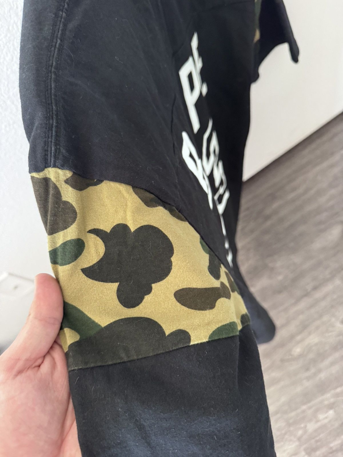 Bape Bape Camo Sleeve Jersey Style Tee Shirt Size US L / EU 52-54 / 3 - 3 Thumbnail