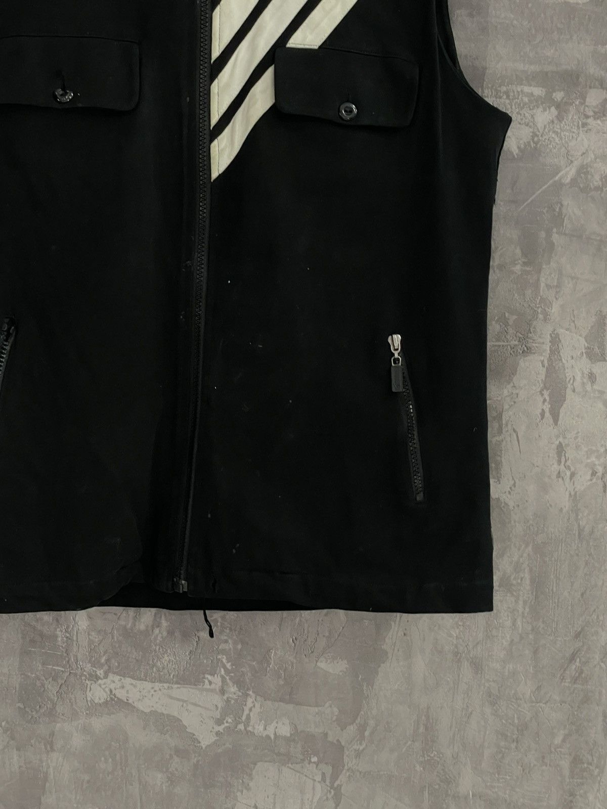 Yohji Yamamoto Adidas Y-3 Yohji Yamamoto Striped Design Vest with Hood Size US M / EU 48-50 / 2 - 6 Thumbnail