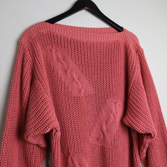 Vintage Vintage Mondi Wool Acrylic Coral Salmon Pink Sweater Sz 36 Size L / US 10 / IT 46 - 2 Thumbnail
