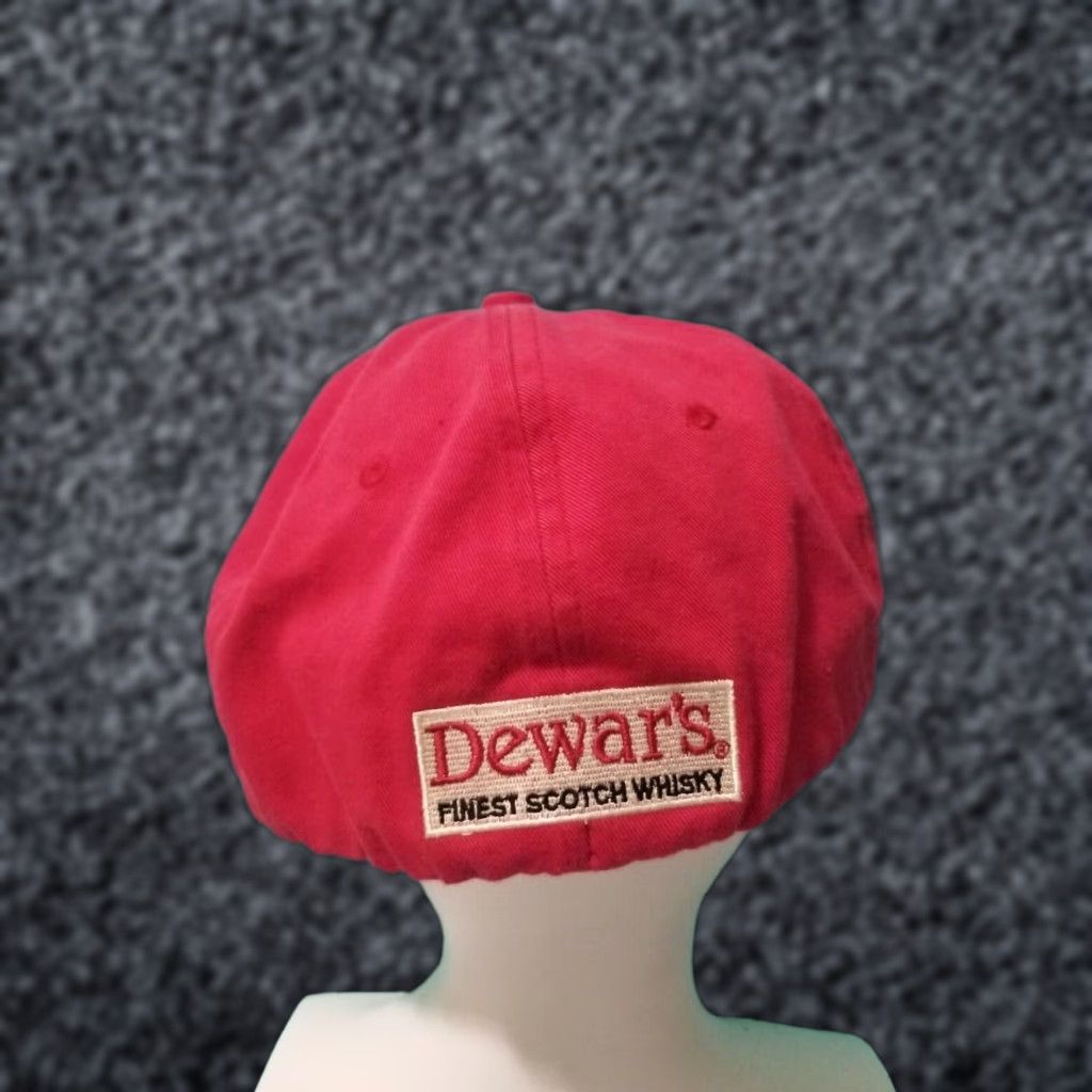Vintage Vintage Dewars Red Baseball Dad Cap Hat 2001 Promo Scotch Whiskey Advertising Cap Mens Size ONE SIZE - 1 Thumbnail