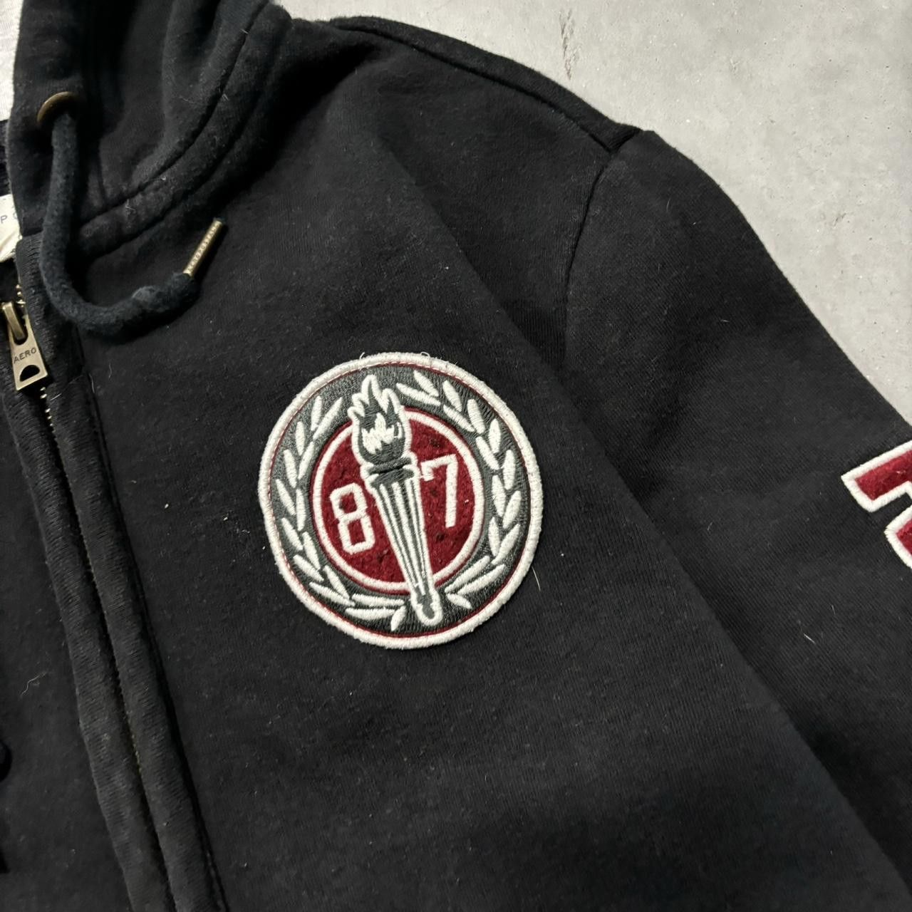 Aeropostale × Vintage Crazy Vintage Y2K/2000s Grunge Black Aeropostale Embroidered Skater Zip Up Hoodie! Size US XS / EU 42 / 0 - 3 Thumbnail