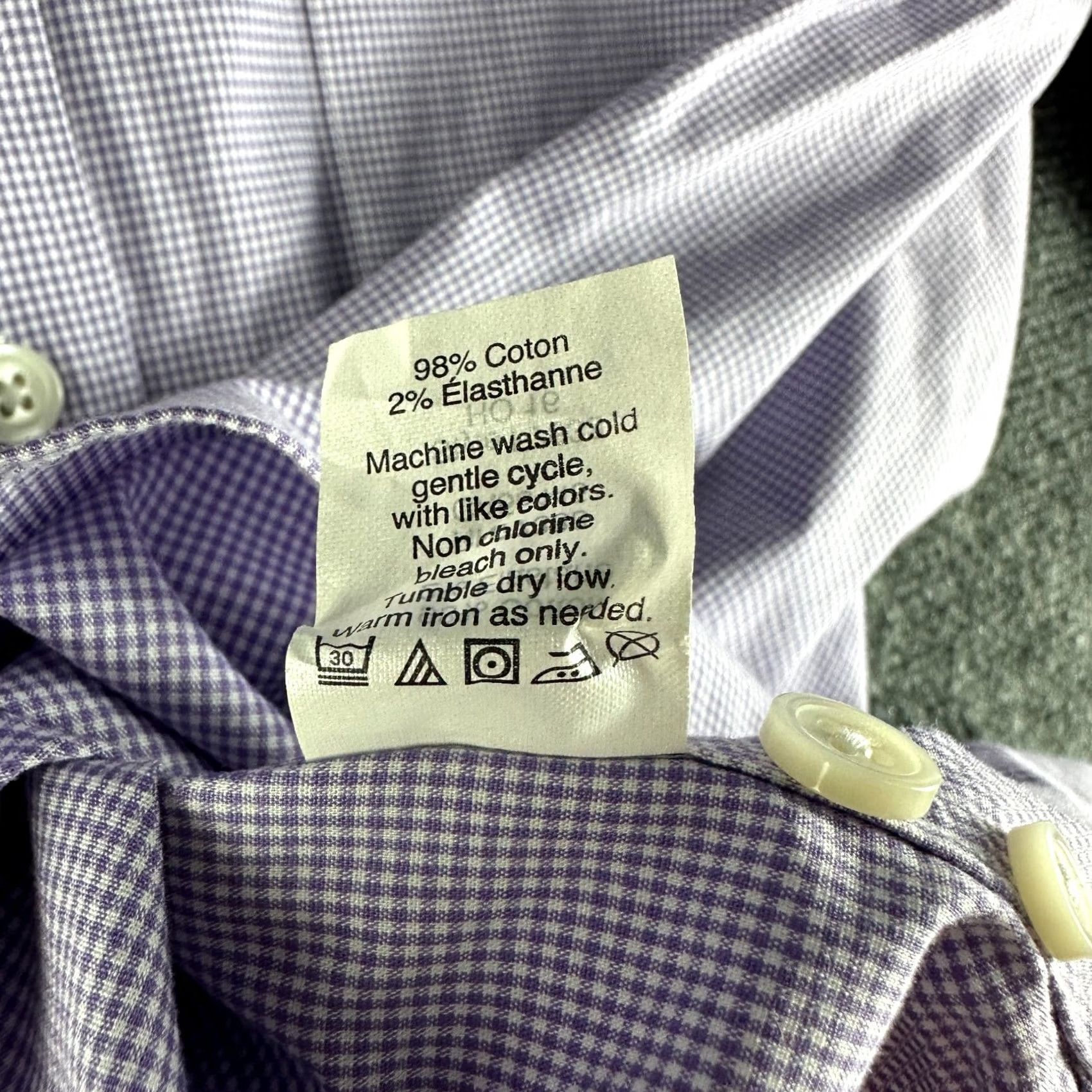 J.Crew J.CREW Shirt Mens L Thompson Purple Cotton Stretch Wrinkle Free Long Sleeve Button-Up Size US L / EU 52-54 / 3 - 7 Thumbnail