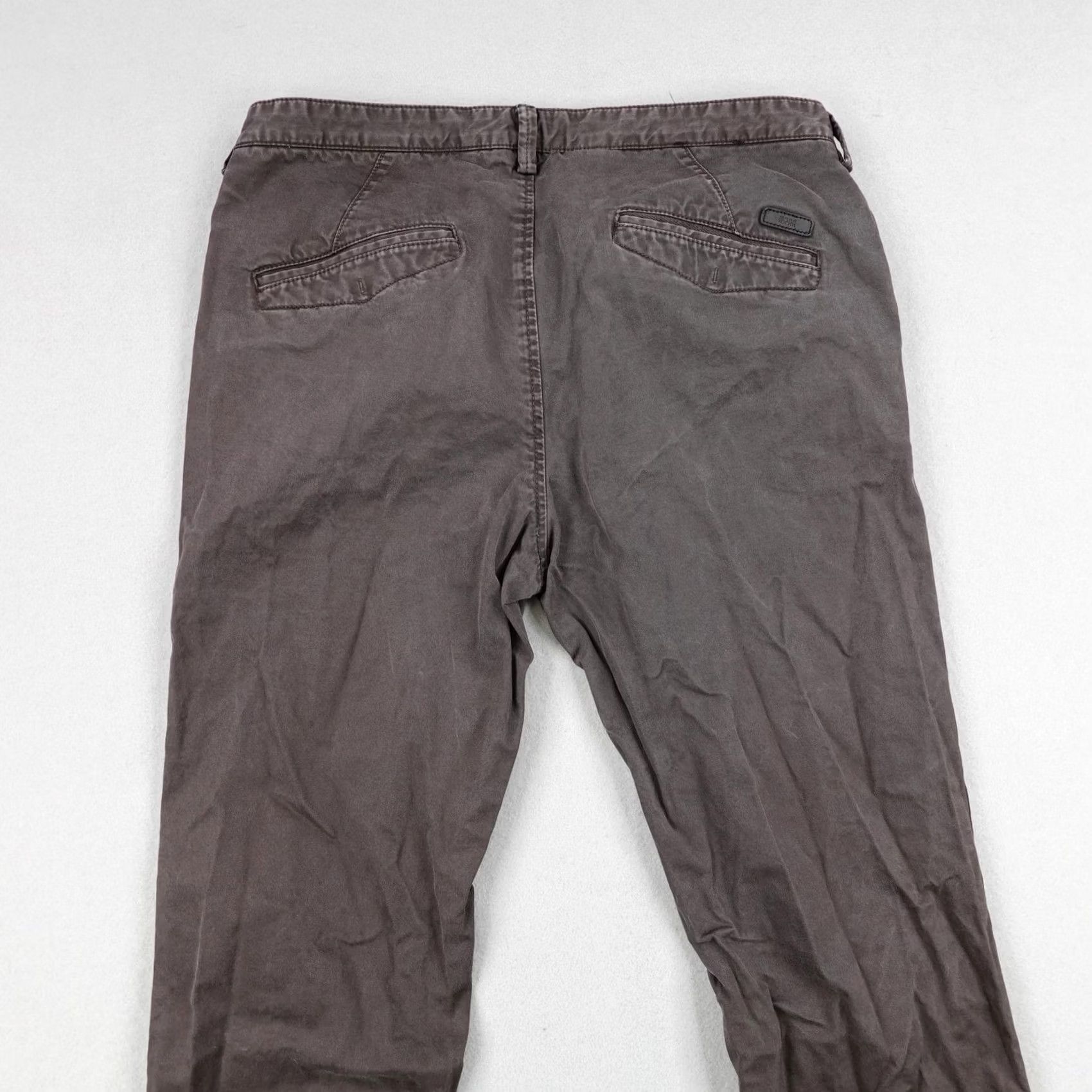 Hugo Boss Hugo Boss Mens 34R Brown Chino Slim Straight Twill Trousers Cotton Commute Pants Size US 34 / EU 50 - 5 Thumbnail