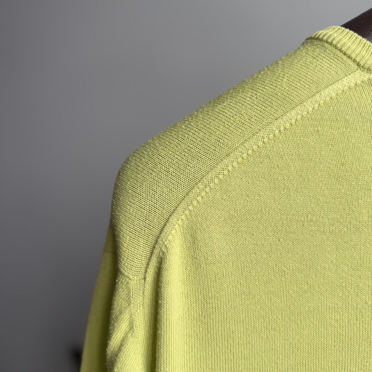 Loro Piana Loro Piana Lime Green Cotton V-Neck Sweater Size 50 Size US M / EU 48-50 / 2 - 7 Thumbnail