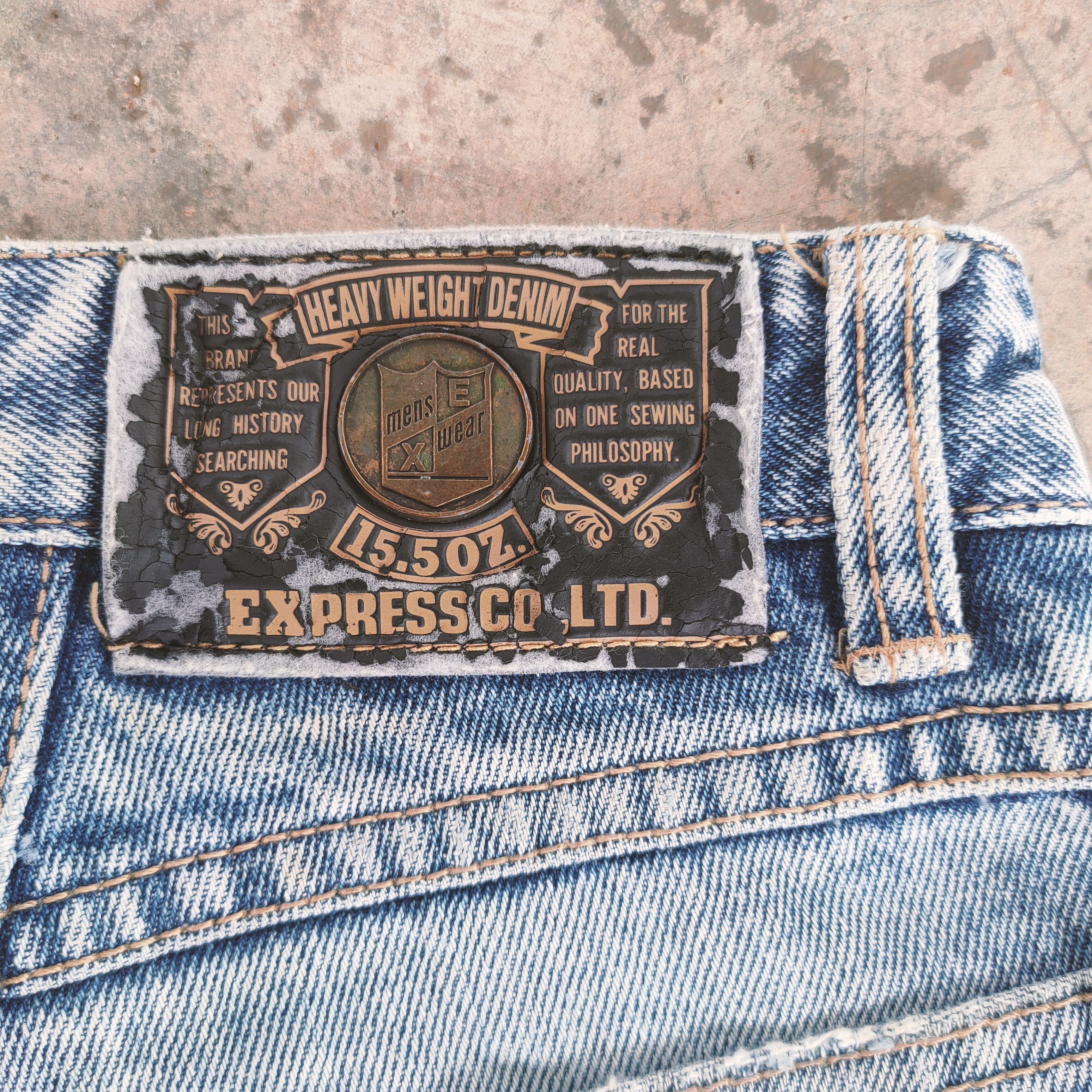 Express VINTAGE EXPRESS.CO DISTRESSED FADED JEANS DENIM PANTS Size US 27 - 12 Thumbnail