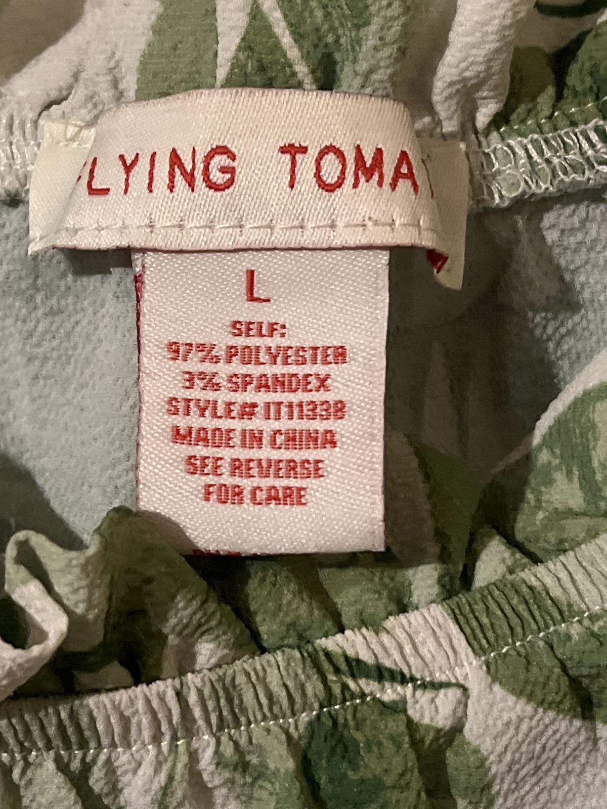Other Flying Tomato Green Leaf Print Off-Shoulder Blouse, Size L Size L / US 10 / IT 46 - 4 Thumbnail