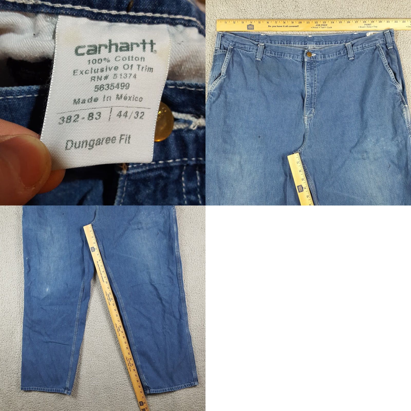 Carhartt VINTAGE Carhartt Blue Denim Jeans Work Pants Men's Big & Tall Size 44x32 Relaxed Fit 90s Grunge Size US 44 / EU 60 - 8 Thumbnail