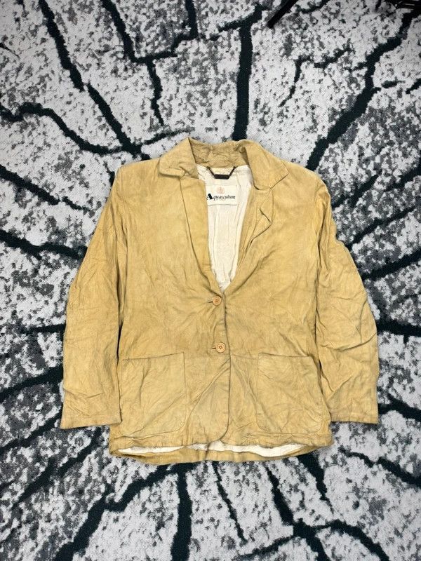 Aquascutum Vintage Aquascutum leather jacket yellow 44 italy L Size L / US 10 / IT 46 - 1 Thumbnail