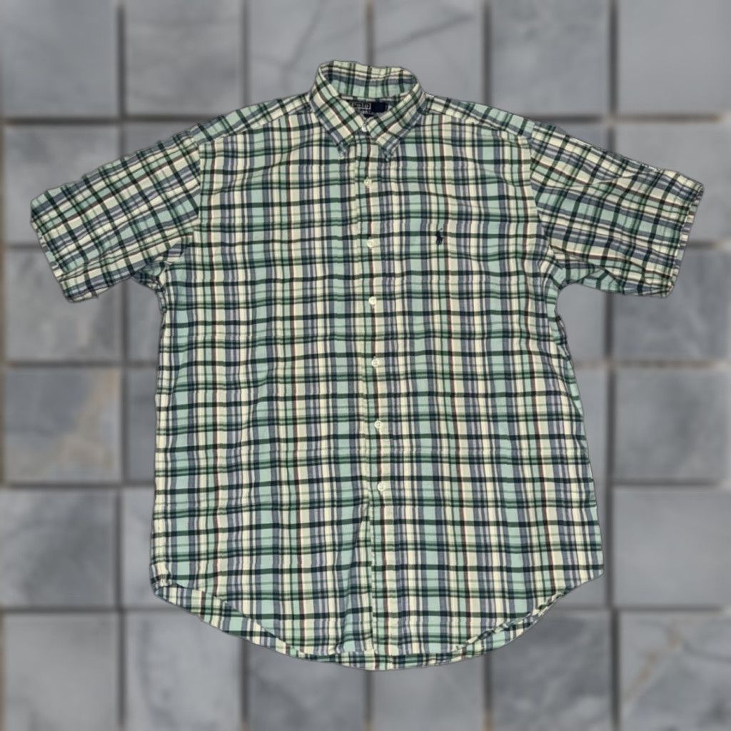Polo Ralph Lauren VINTAGE Polo Ralph Lauren Blake Plaid Short Sleeve Shirt Men M Green 100% Cotton 23x29 Size US M / EU 48-50 / 2 - 1 Thumbnail