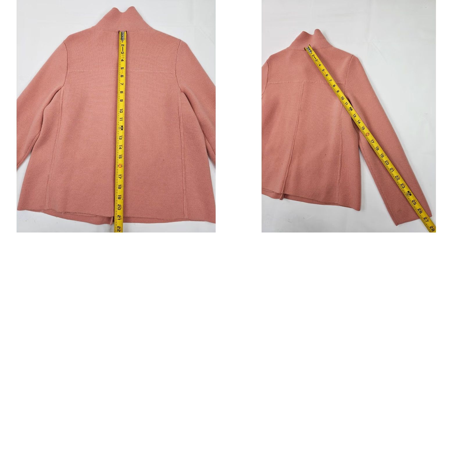 Talbots Talbots Italian Merino Wool Button Up Coat Women Petites L Peach Pink Cardigan Style Coat - Pink Wool Jacket Womens Size L / US 10 / IT 46 - 9 Thumbnail