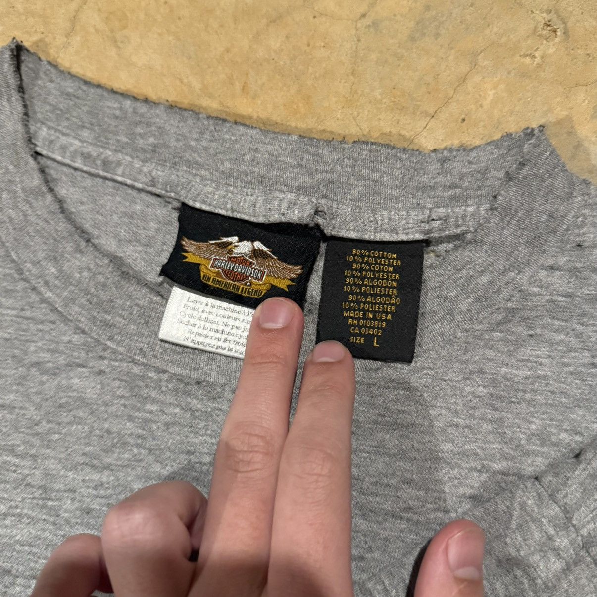 Harley Davidson 1990s Harley Davidson Faded Distressed Biker Tee ERD Grunge Size US L / EU 52-54 / 3 - 5 Thumbnail