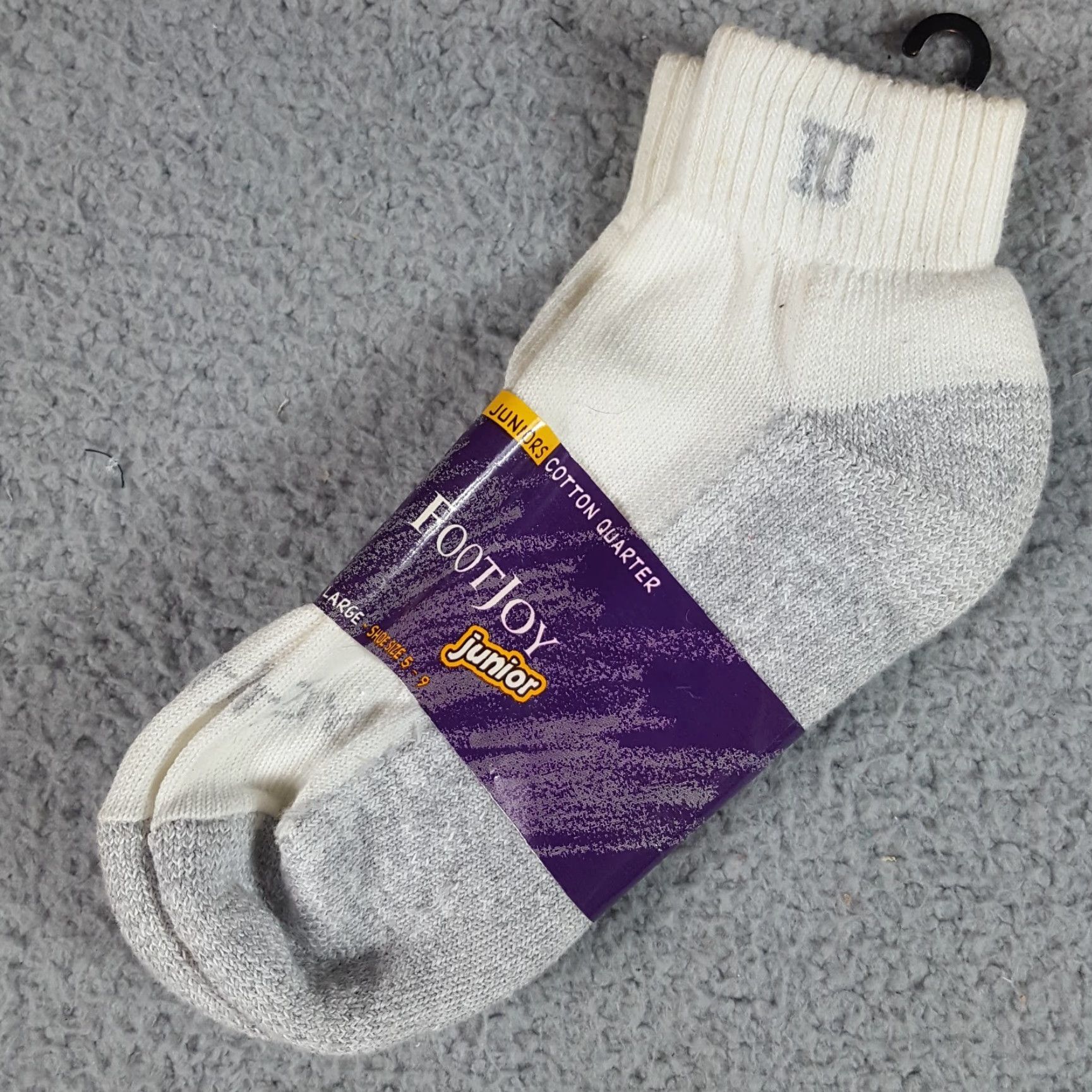 Footjoy FootJoy Juniors Golf Socks 5-9 White Cotton Athletic Low Cut Preppy Sports Mens Size ONE SIZE - 3 Thumbnail