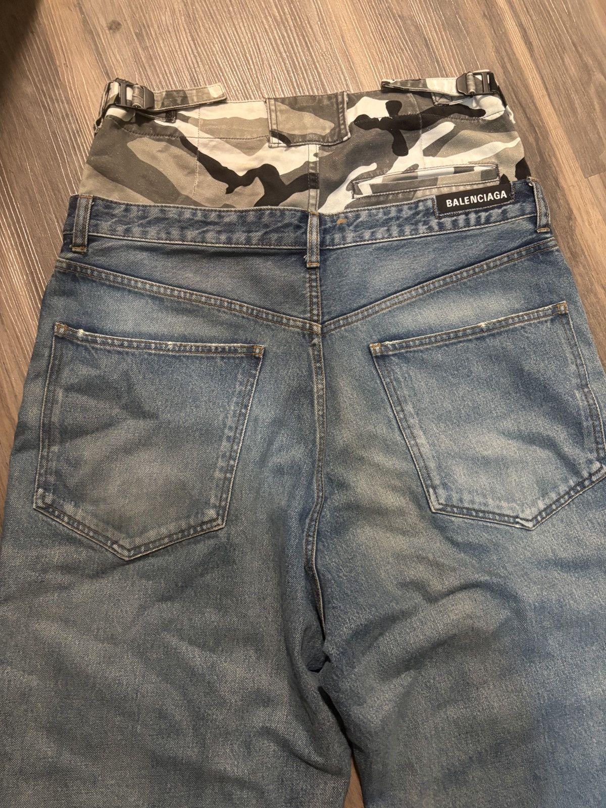 Balenciaga Balenciaga double waist snow camo hybrid denim Size US 31 - 5 Thumbnail