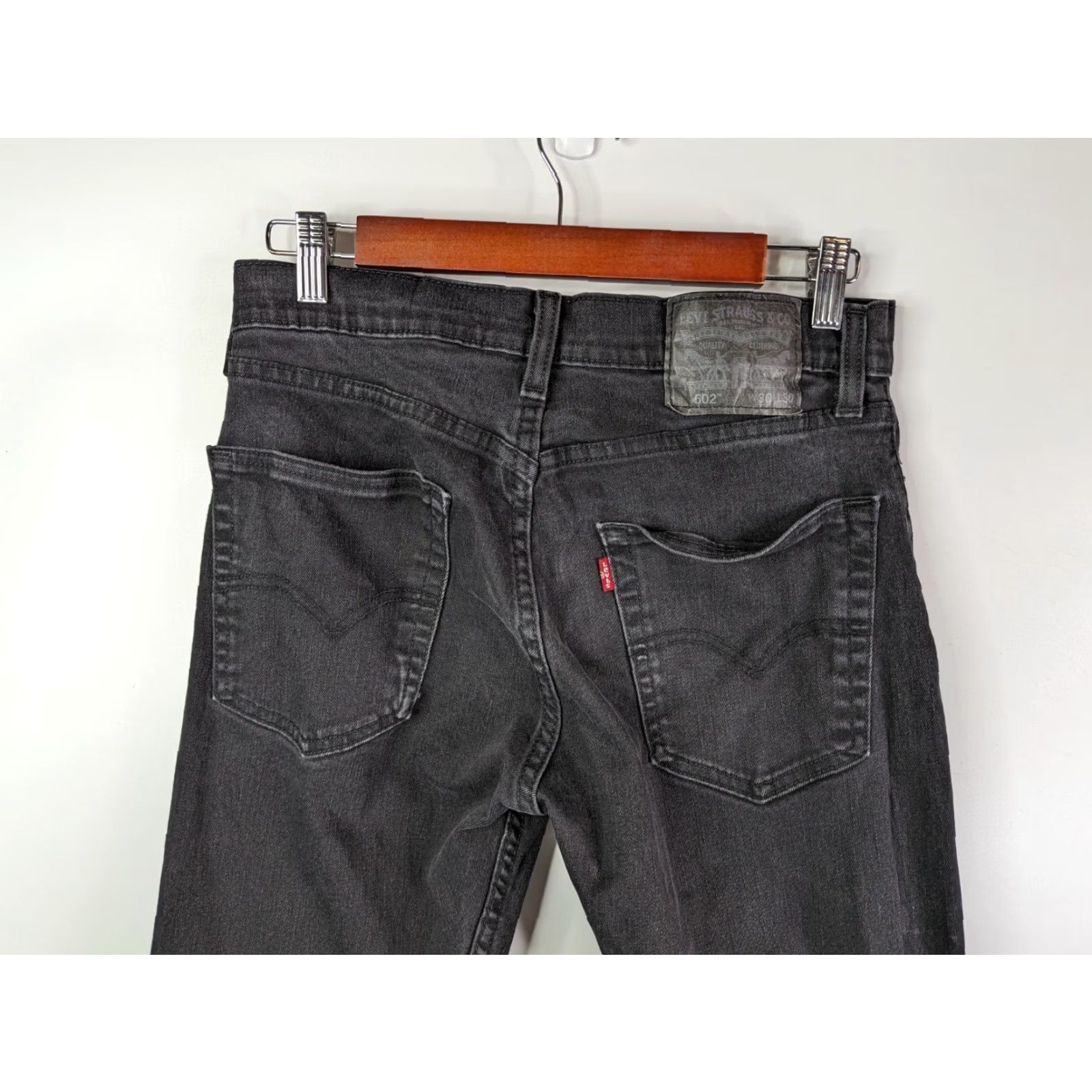 Levi's Levi's Jeans Mens 30X30 Black Tapered 502 Distressed Wash Regular Fit Denim 5-Pocket Belt Loops Zipper Button Size US 30 / EU 46 - 6 Thumbnail