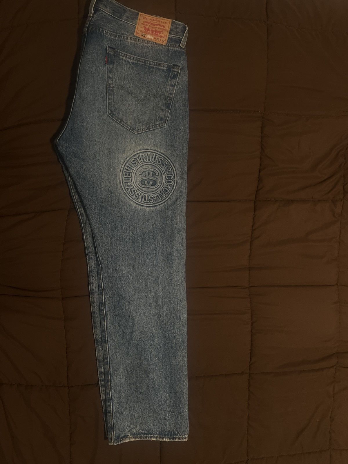Levi's × Stussy Levi’s x Stussy 501 Embossed Denim Size US 36 / EU 52 - 3 Thumbnail