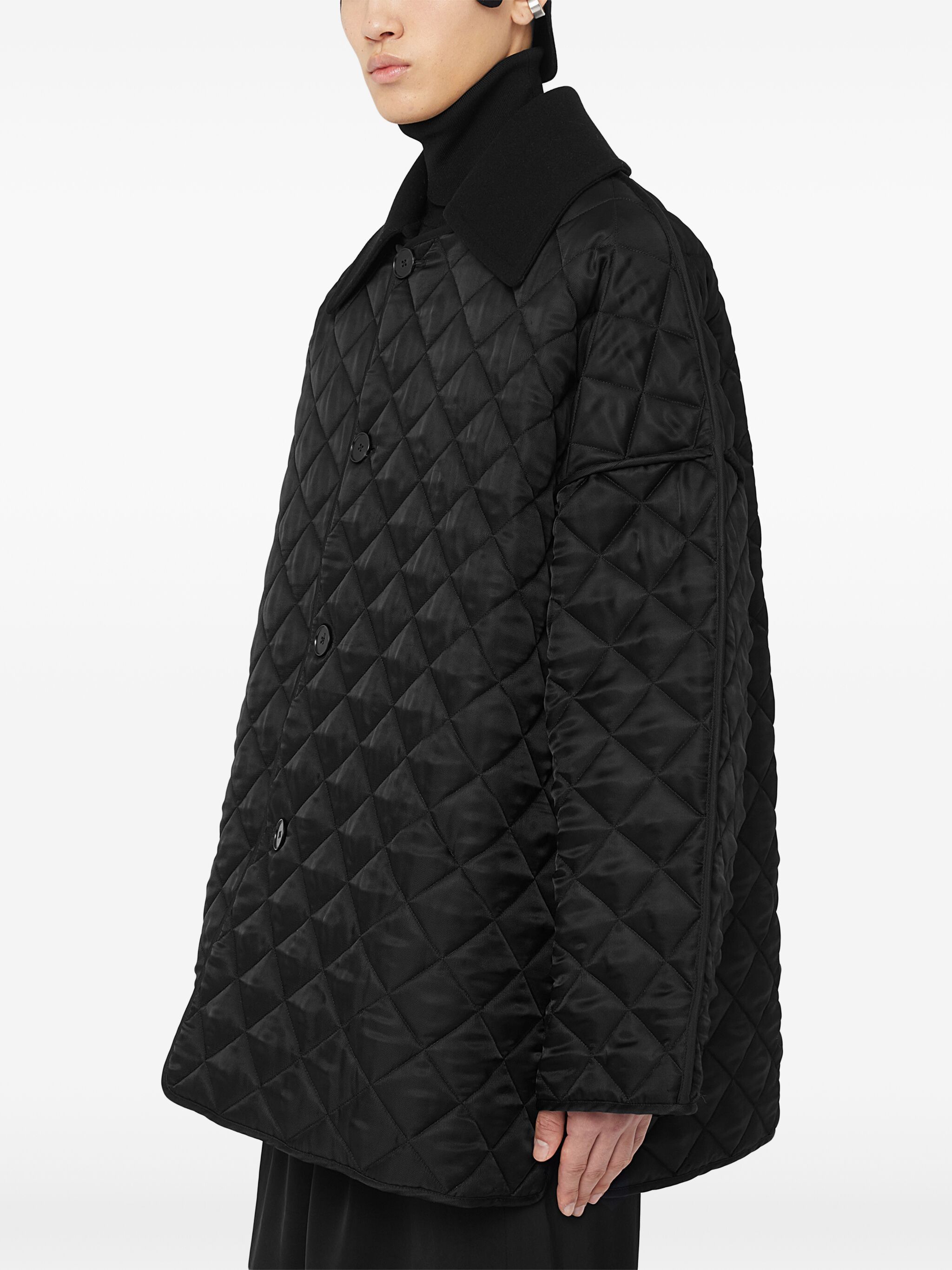 Jil Sander o1s22i1n1024 Quilted Maxi Jacket in Black Size US S / EU 44-46 / 1 - 5 Thumbnail