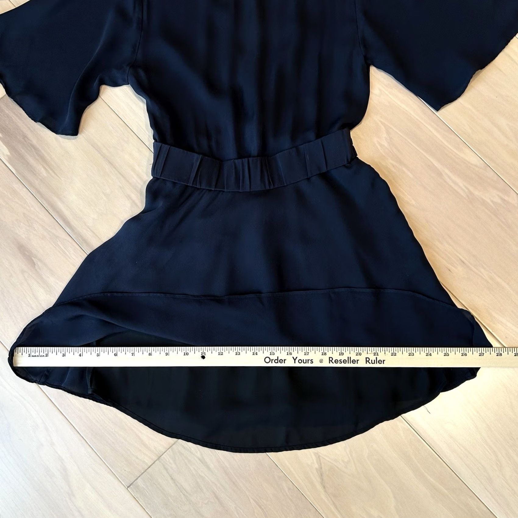 Vintage A.L.C. Ava Mini Dress Black Silk V-Neck Short Flutter Sleeve Pullover Logo 4 Womens Dress Modern Bohemian Party Wedding Size S / US 4 / IT 40 - 7 Thumbnail