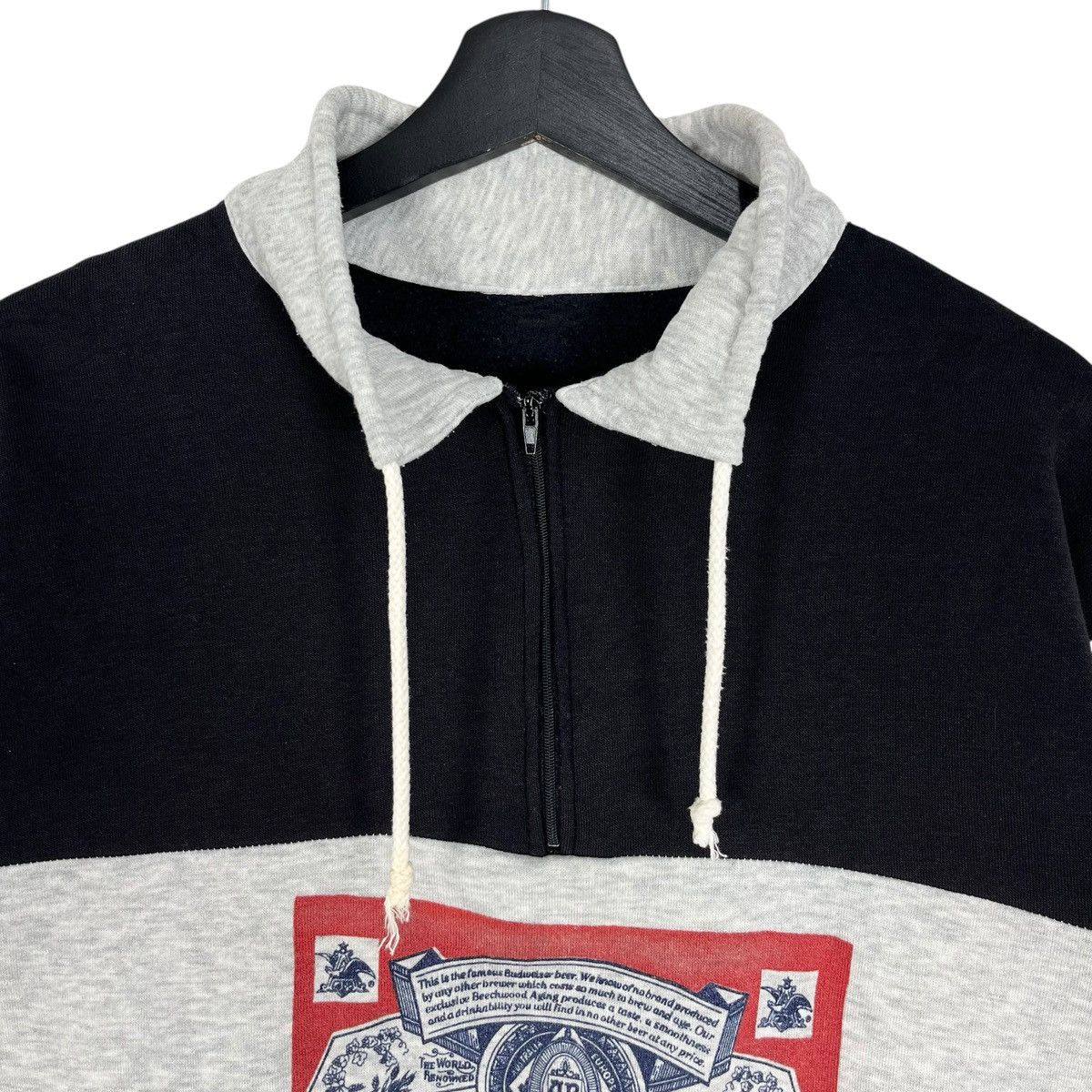 Budweiser × Vintage Vintage 90s Budweiser Half Zipper Anorak Sweatshirt Size US M / EU 48-50 / 2 - 3 Thumbnail