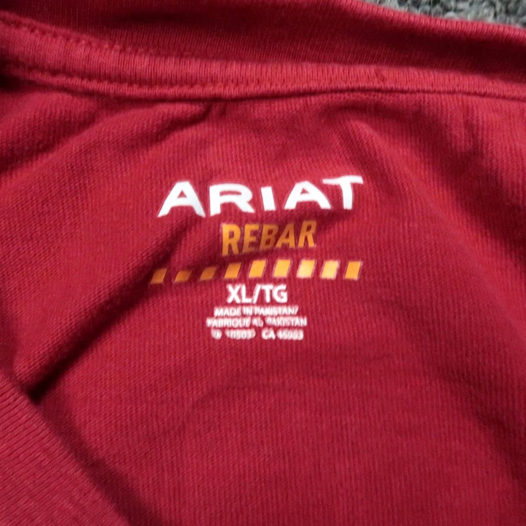 Ariat Ariat Mens XL Red Graphic Long Sleeve Tee Rebar Workwear Cotton Shirt Size US XL / EU 56 / 4 - 3 Thumbnail