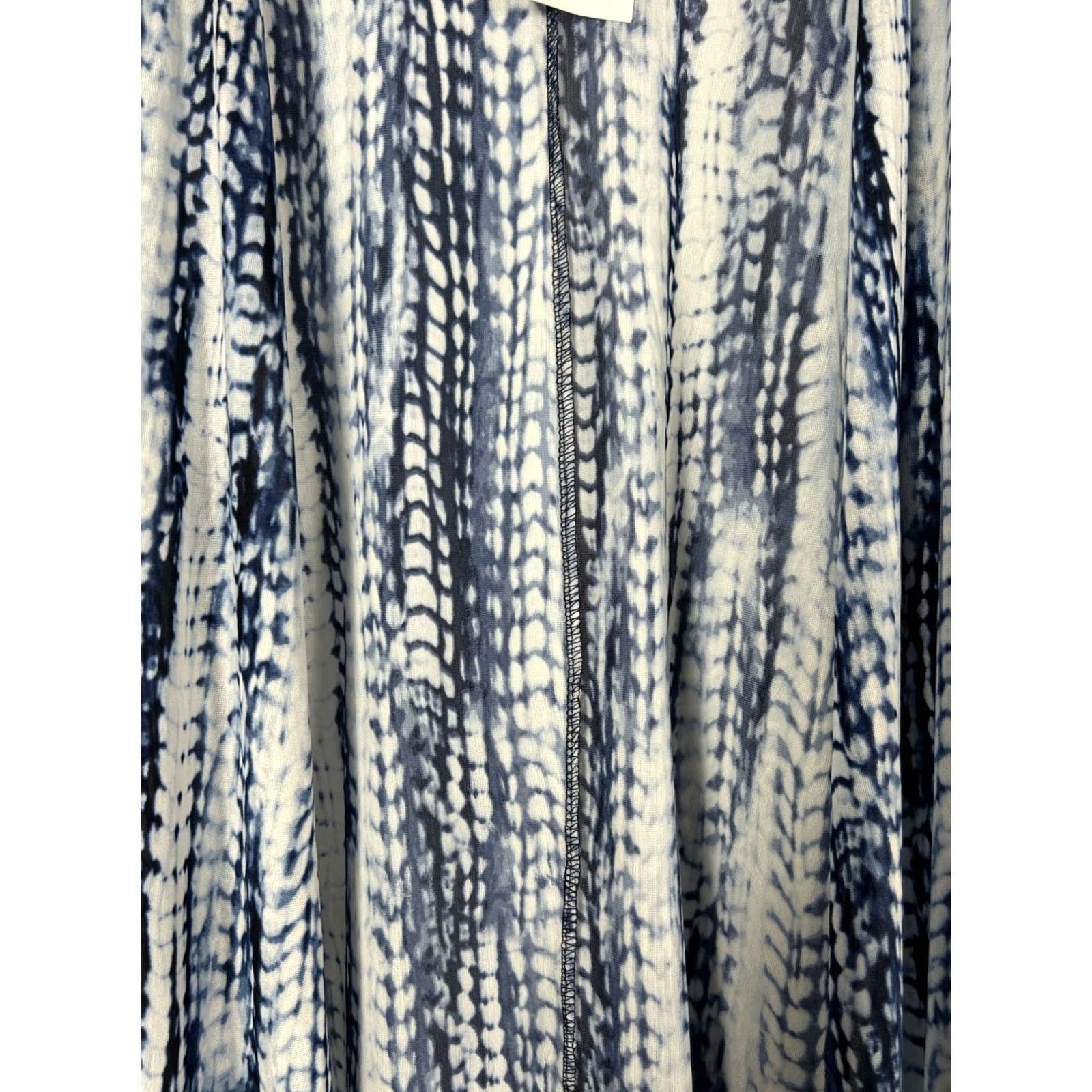 Vintage Ember Womens Tie-Dye Open Front Cardigan Kimono Fringe Hem XL Blue White New Size XL / US 12-14 / IT 48-50 - 3 Thumbnail