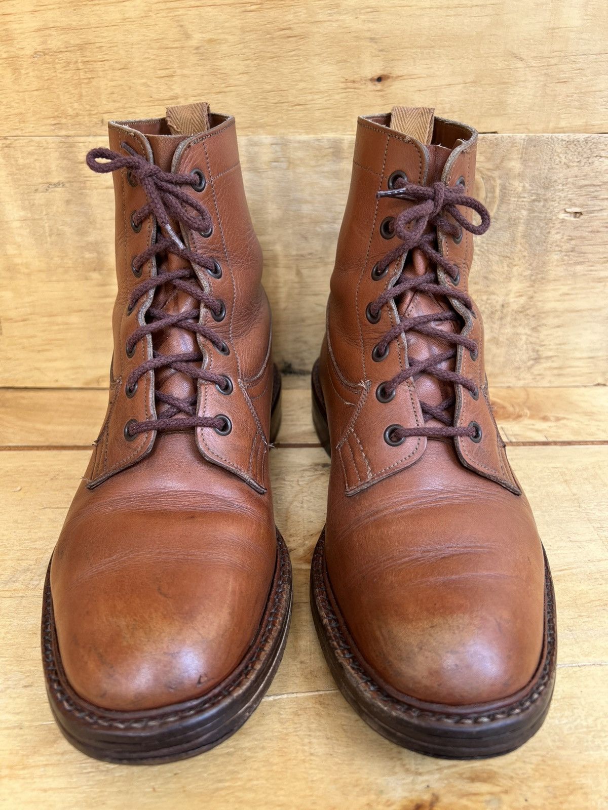 Evan Kinori × Tricker's Vintage Trickers men Brown Leather Boots Size US 8 / EU 41 - 2 Thumbnail