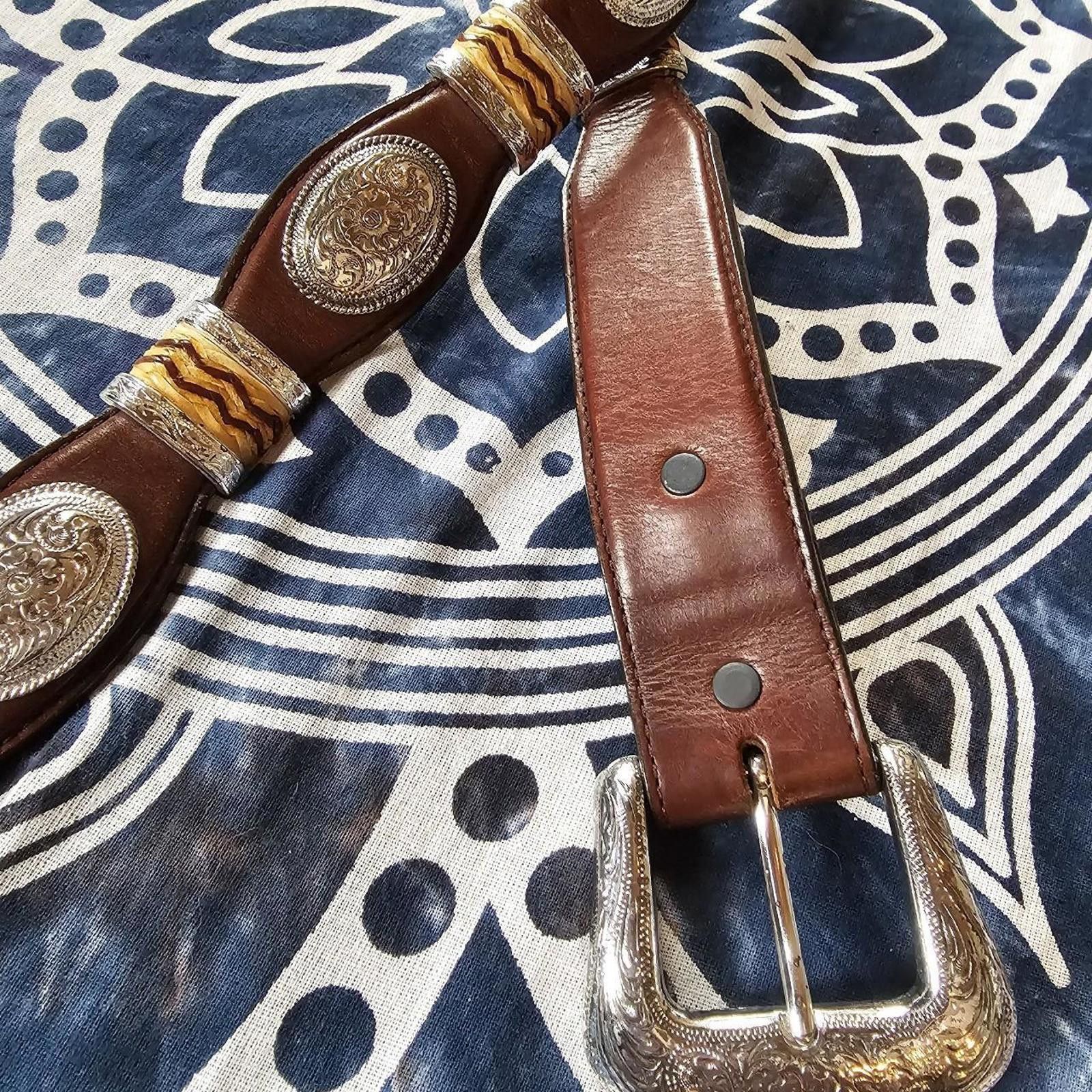 Tony Lama Tony Lama Men's Brown Gold and Silver Belt Size ONE SIZE - 3 Thumbnail