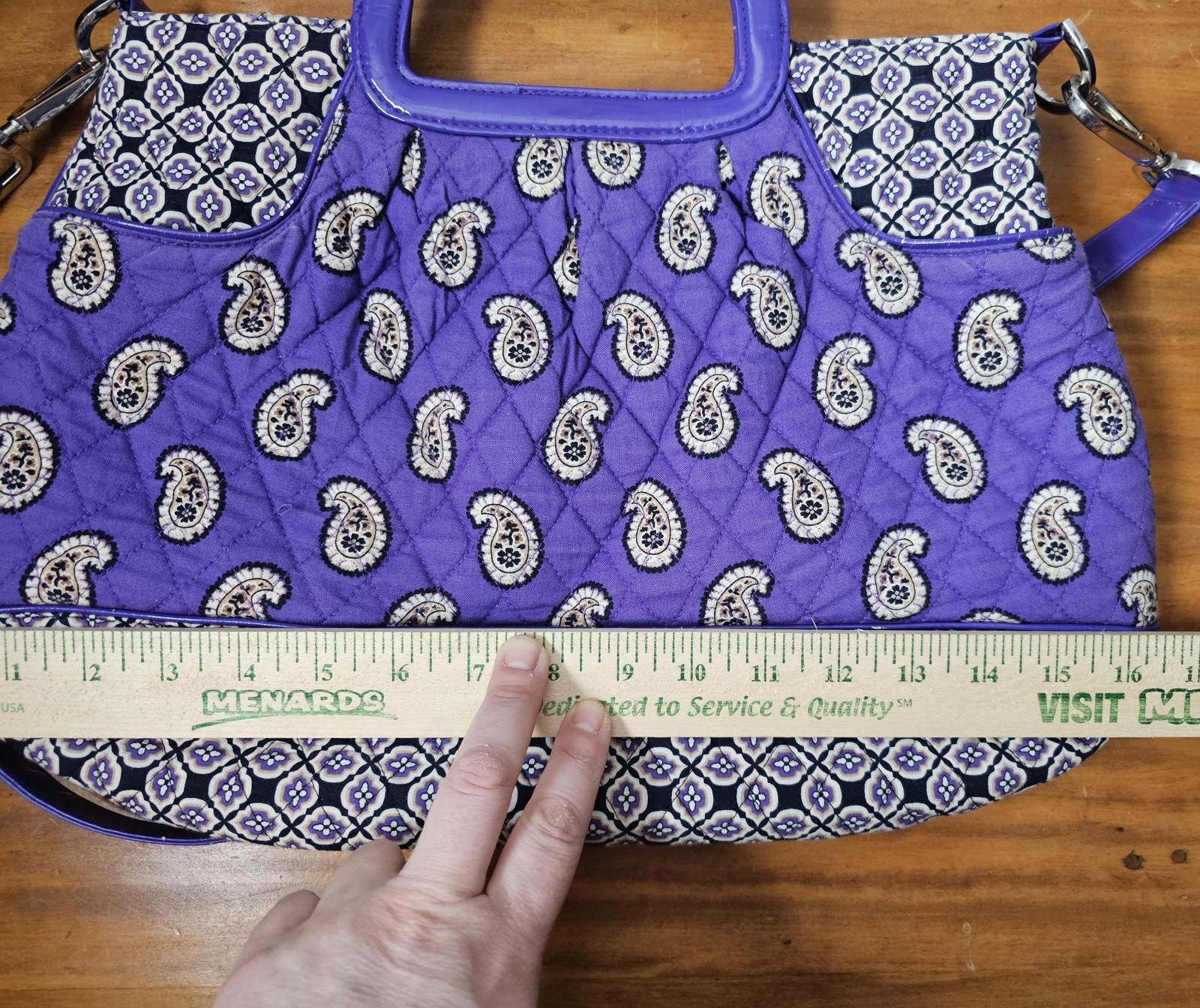 Other Vera Bradley Purse Purple Quilted Womens Med Paisley Size ONE SIZE - 8 Thumbnail
