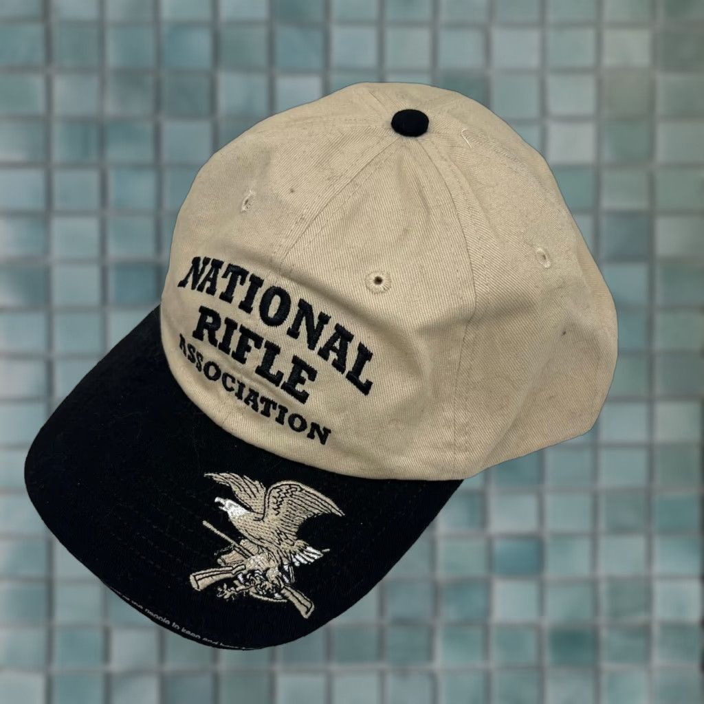 Vintage NRA 1871 Embroidered Adjustable Trucker Cap Adult Tan/Black Hat Men USA Flag Hunting Baseball Cap Size ONE SIZE - 1 Thumbnail