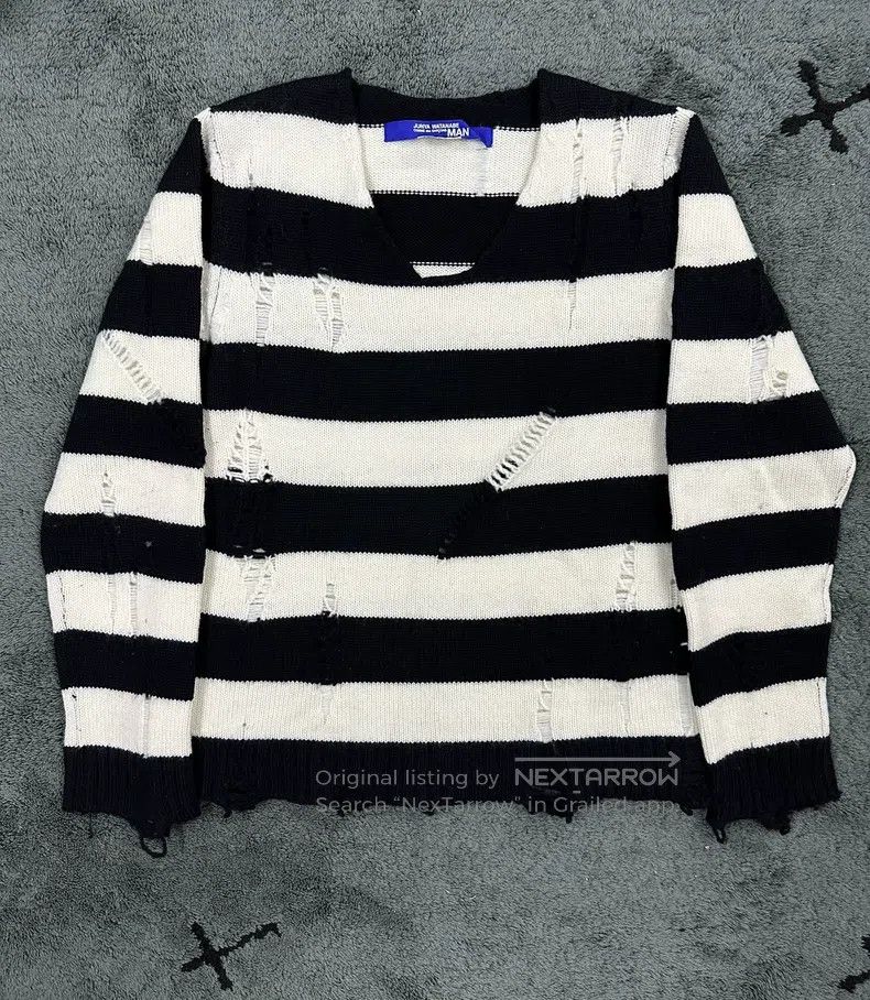 Other JUNYA WATANABE Striped Destroyed Knit Sweater Size US S / EU 44-46 / 1 - 2 Thumbnail