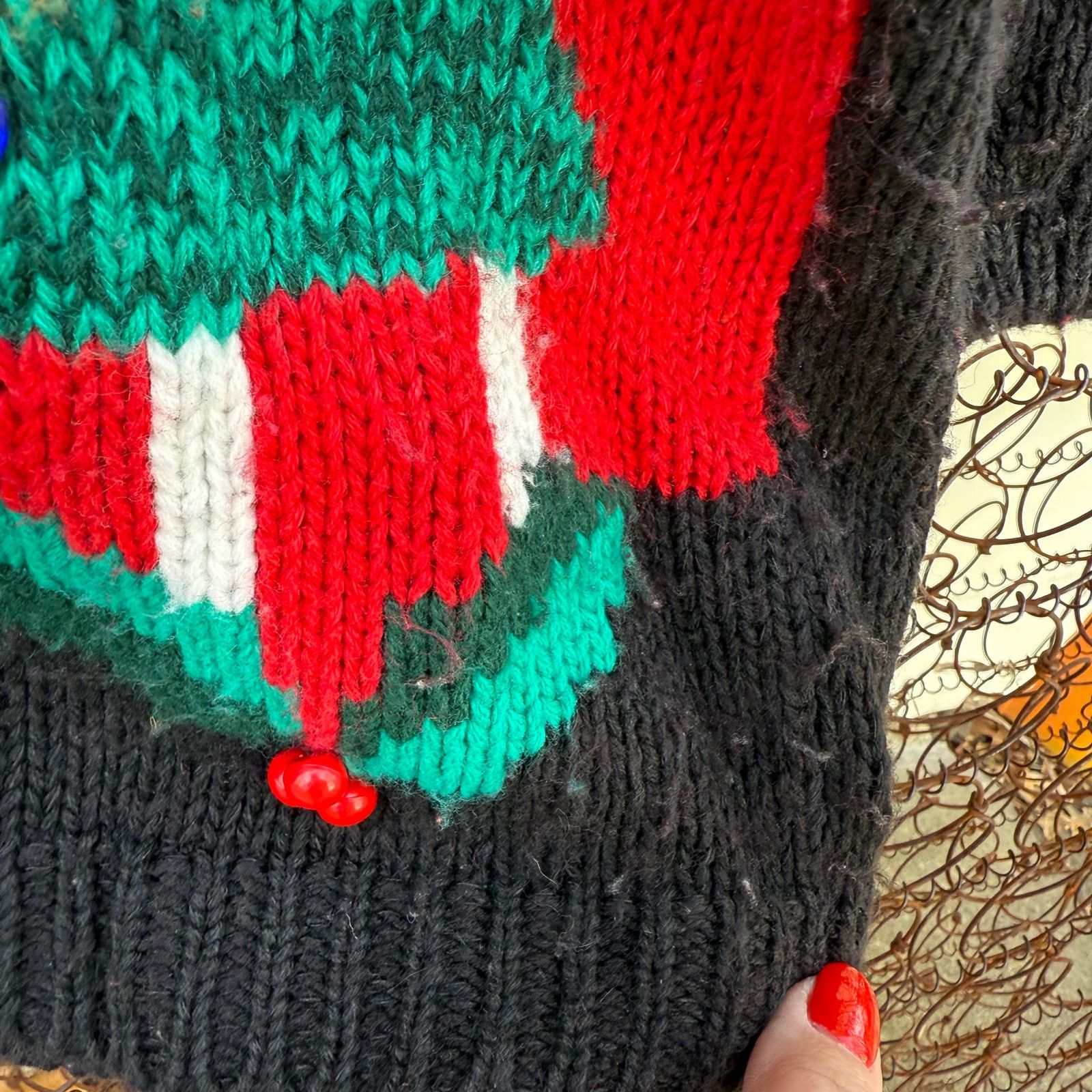 Vintage 90s Gaudy Nutcracker Christmas Tree Holiday Sweater MEDIUM Size M / US 6-8 / IT 42-44 - 5 Thumbnail