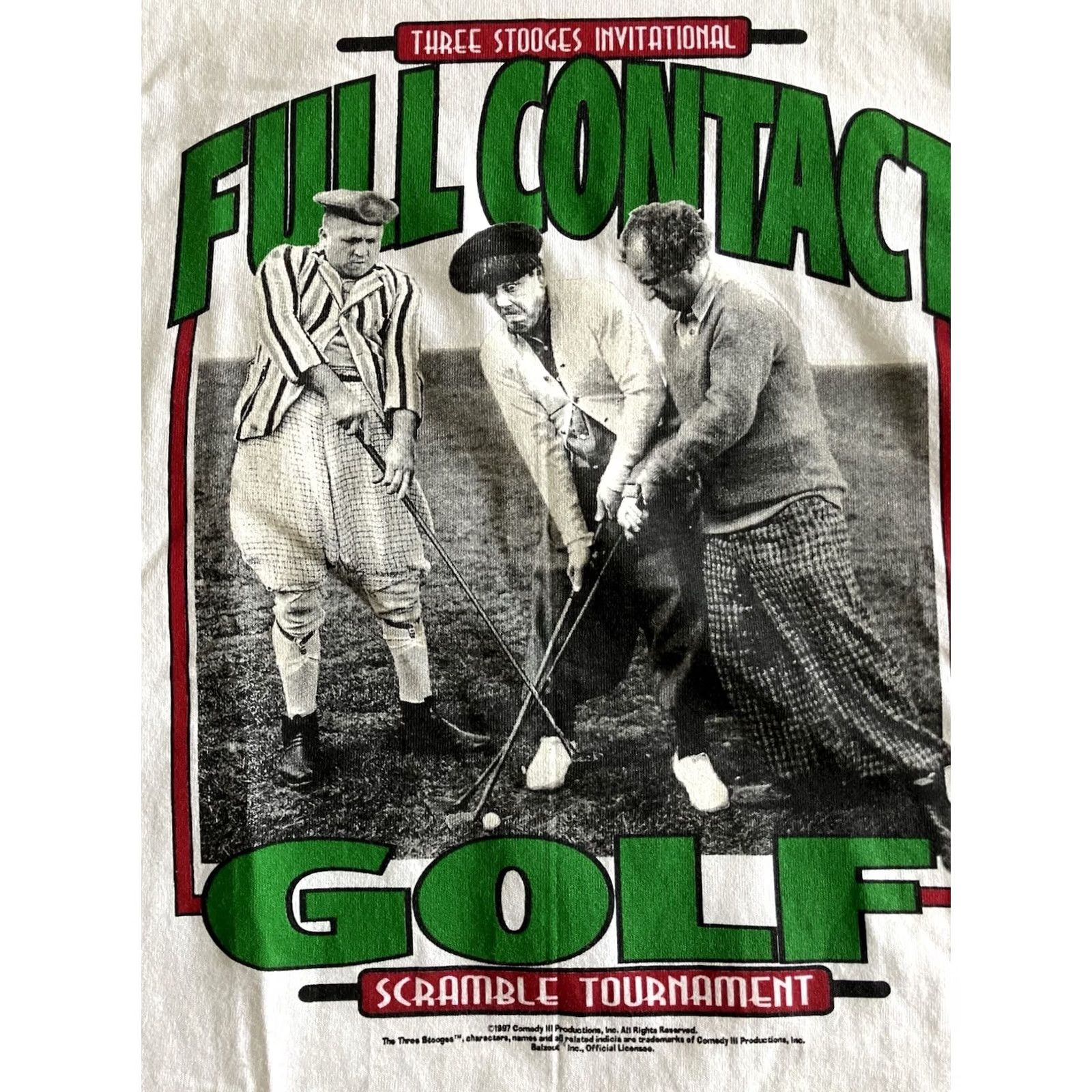 Vintage VINTAGE Three Stooges Shirt Large Full Contact Golf Tournament Scramble Comedy 3 90s ‘97 Size US L / EU 52-54 / 3 - 2 Thumbnail