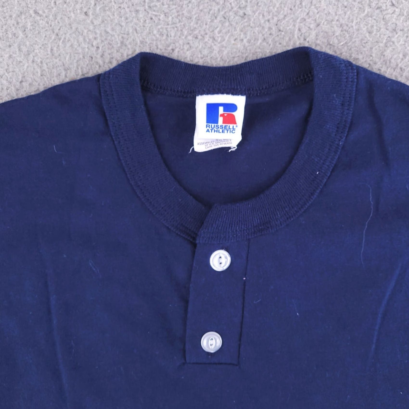 Russell Athletic Russell Athletic Shirt Mens Small Blue Henley Retro Button Short Sleeve Size US S / EU 44-46 / 1 - 4 Thumbnail