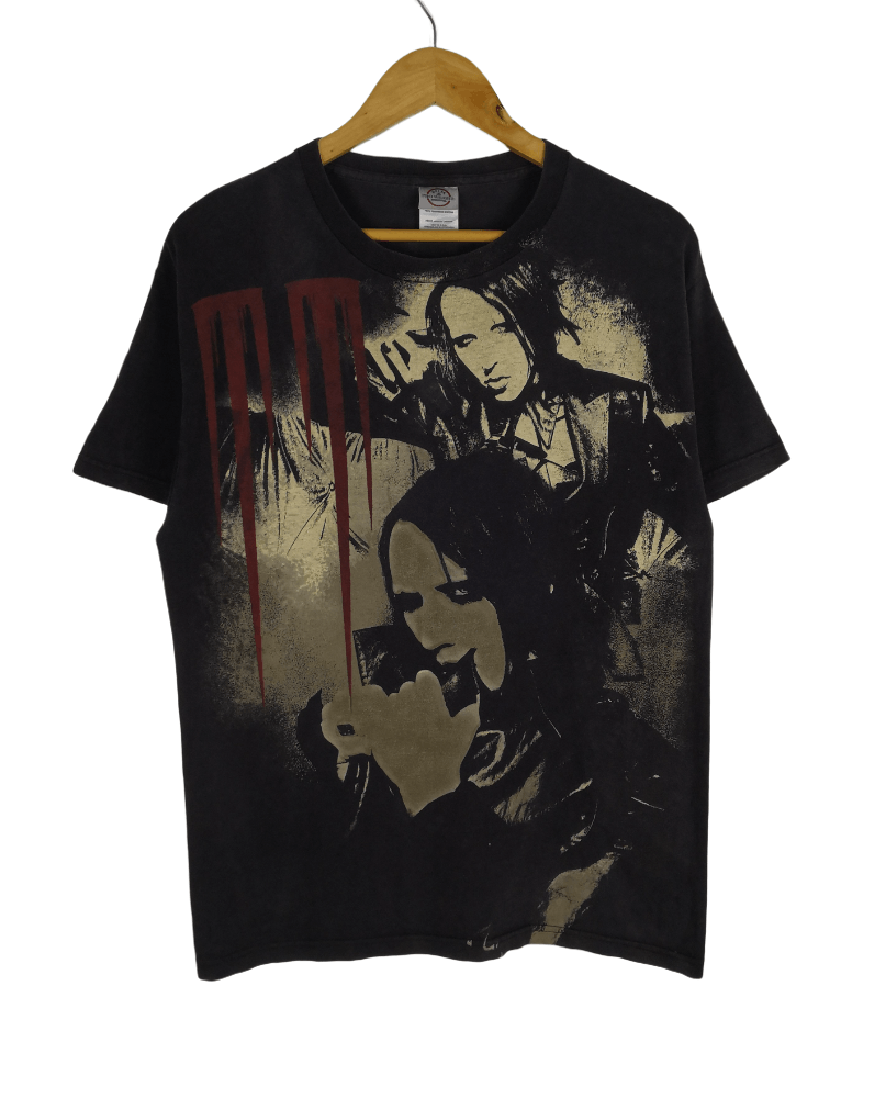 Band Tees Vintage Marilyn Manson Tee Overprint Band T-Shirt Size US M / EU 48-50 / 2 - 1 Thumbnail