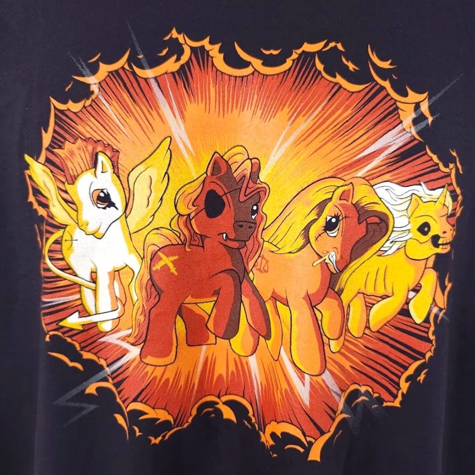 Vintage Shirt Woot T-Shirt Mens Large Blue Four Little Ponies Of The Apocalypse Cartoon War Famine Pestilence Conquest 2020-2029 Made In USA Size US L / EU 52-54 / 3 - 3 Thumbnail